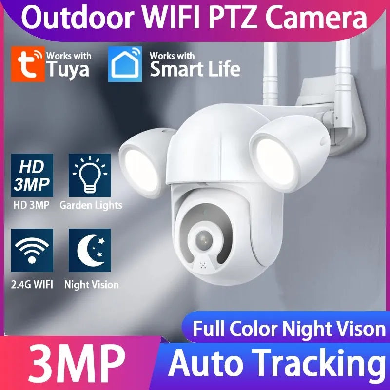 Cargue la imagen en el visor de la galería, Camara Wifi Exterior PTZ Iluminacion Tuya Smart KJB-T18 ¡Envio Gratis!
