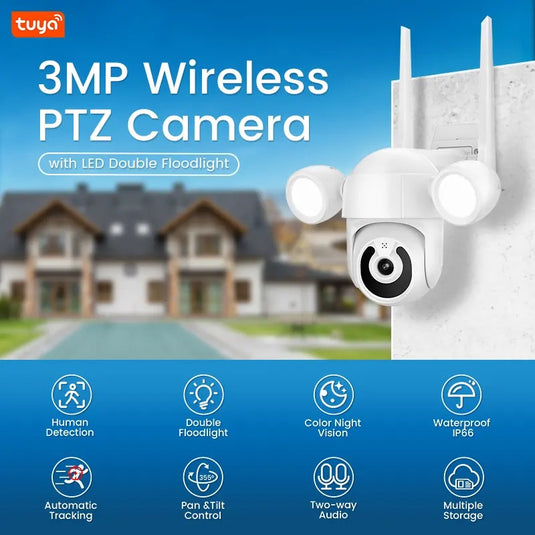 Camara Wifi Exterior PTZ Iluminacion Tuya Smart KJB-T18 ¡Envio Gratis!