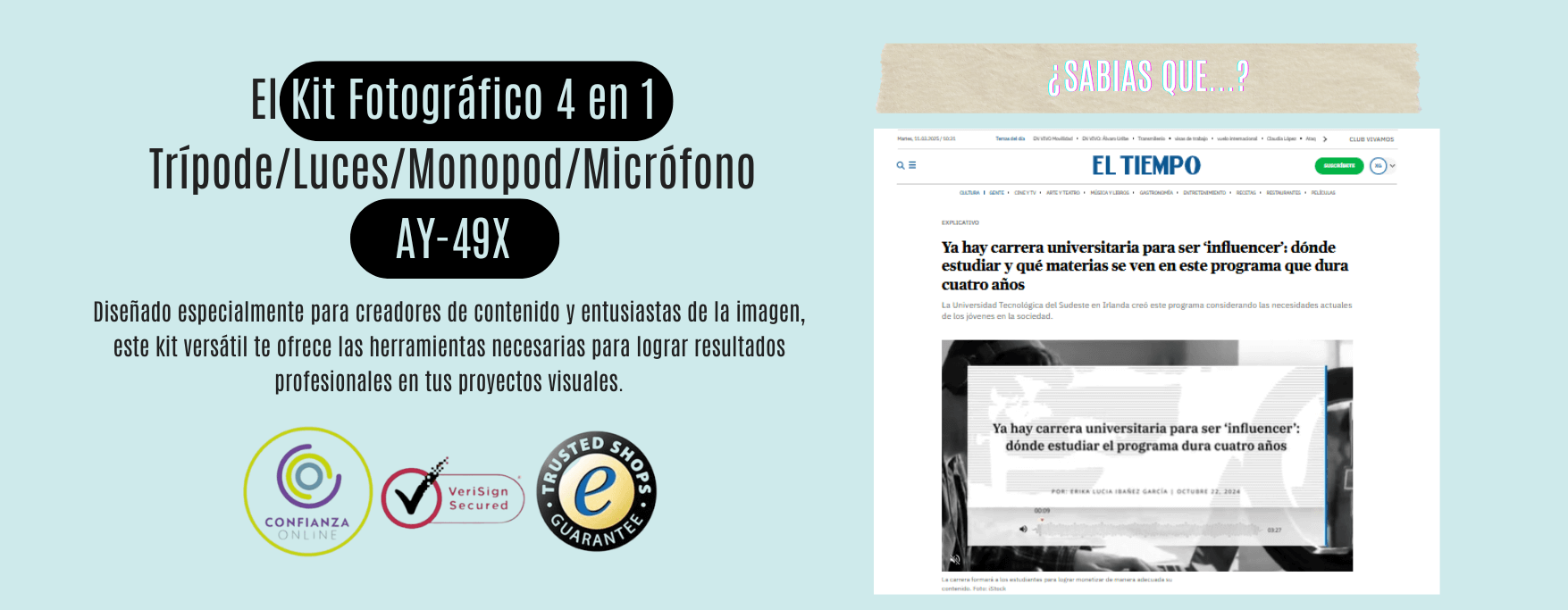 Kit Fotogr[afico Portatil AY-49X