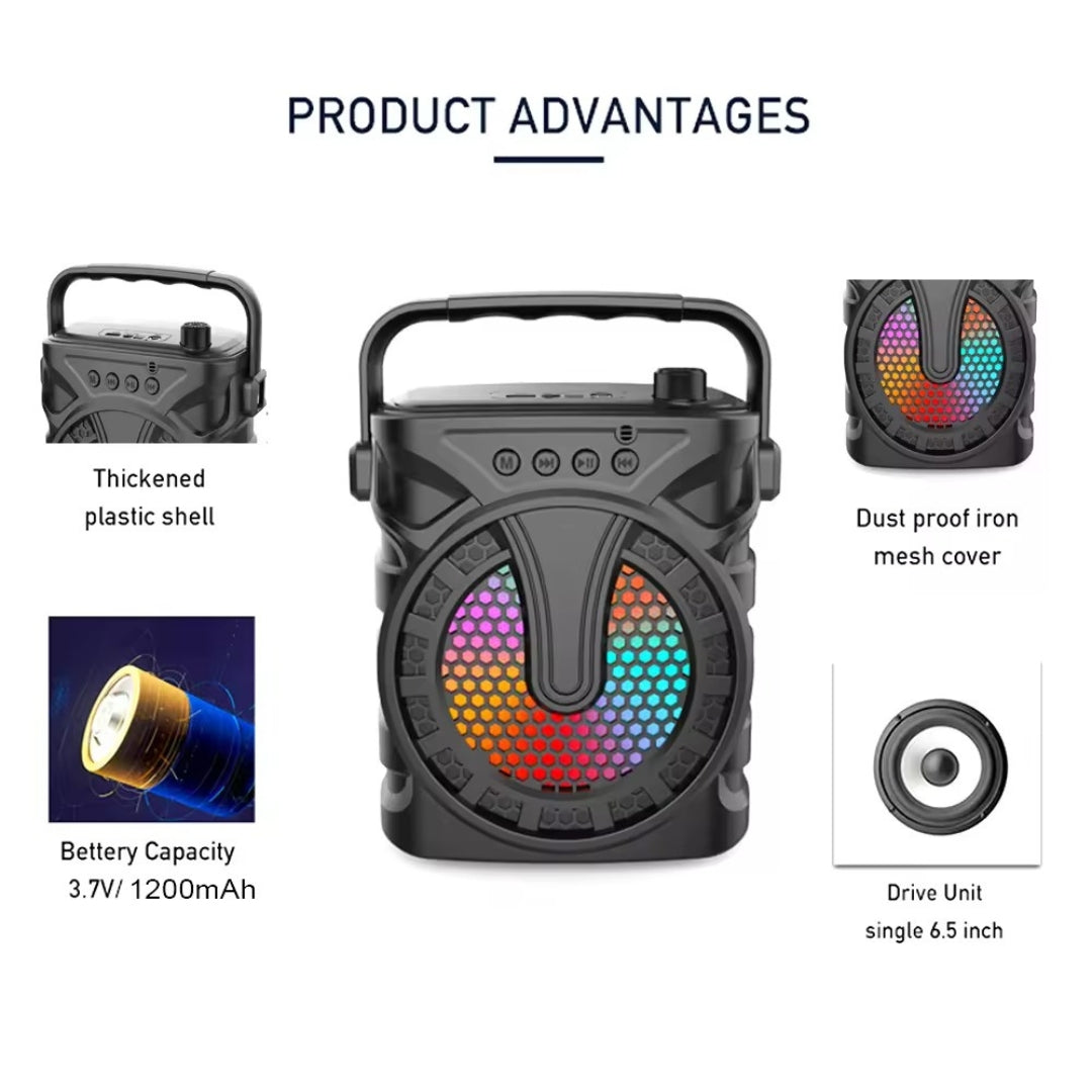 Radio Parlante Portatil Con Luz RGB  ZQS6127 B2B