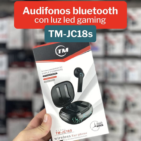 Audífonos Gaming Inalámbricos TWS TM-JC18S Garantía 6 meses-Envio Gratis