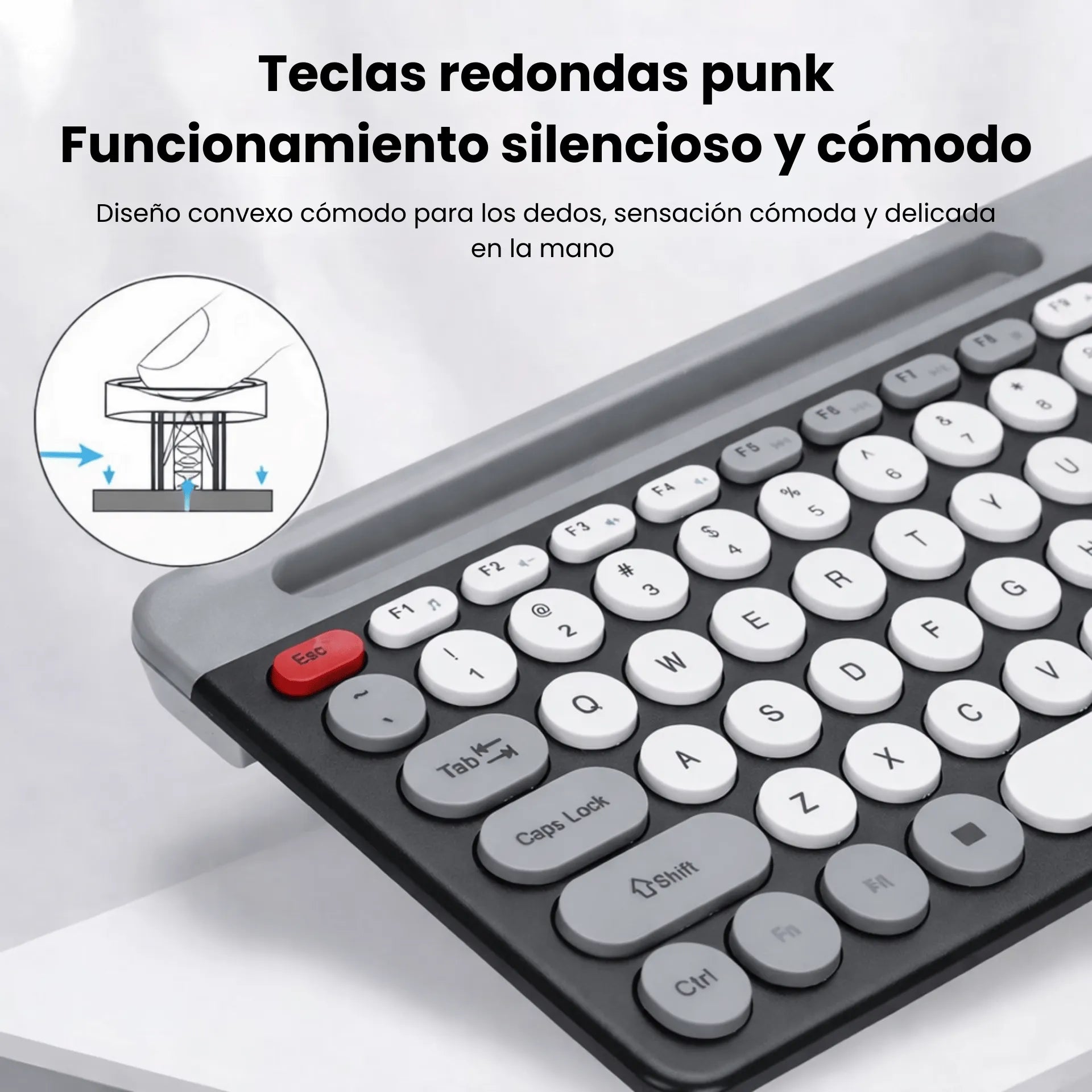 Combo De Teclado y Mouse Inalámbricos Recargables Con Bluetooth, Ranura Para Celular y Mouse Silencioso ZYG-806
