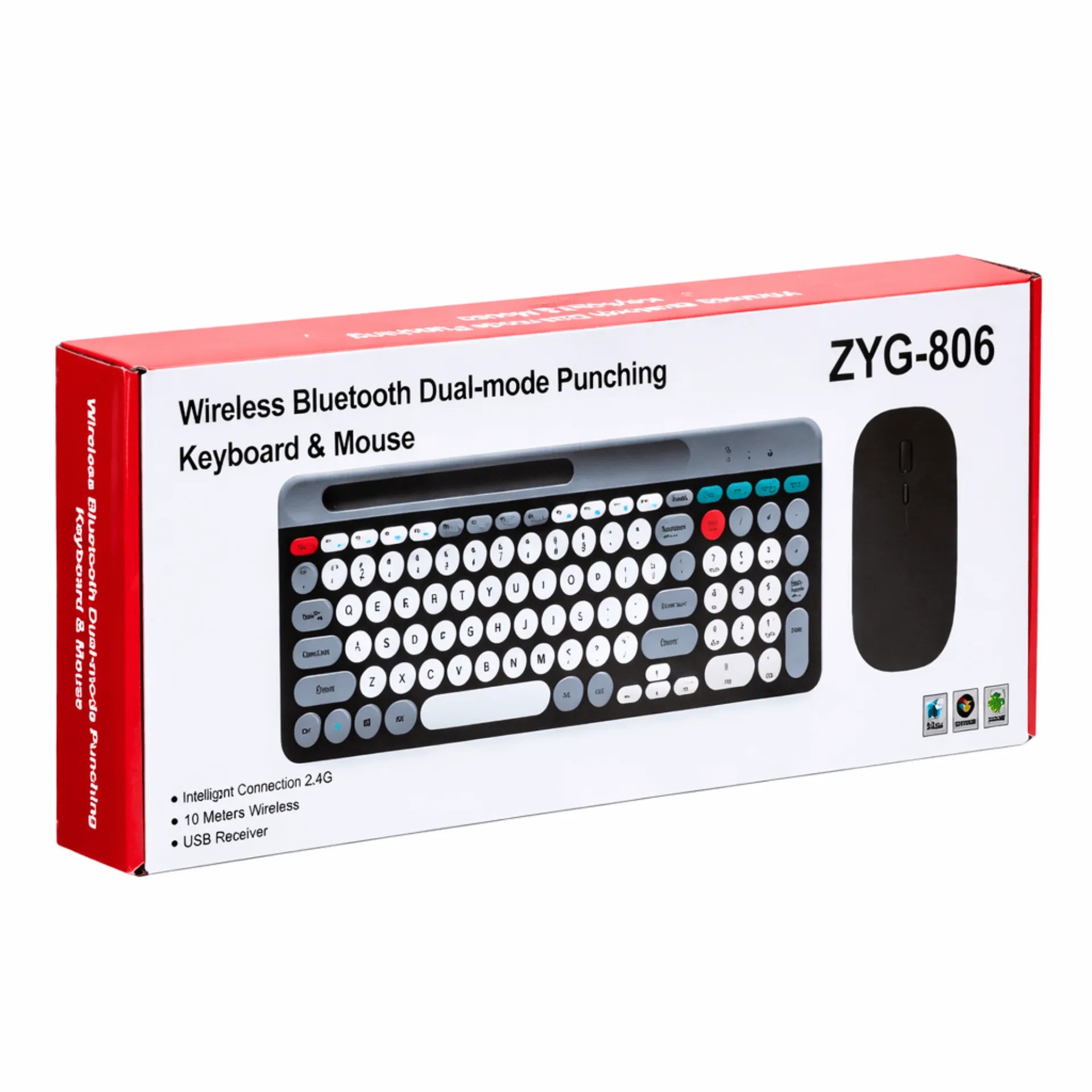 Combo De Teclado y Mouse Inalámbricos Recargables Con Bluetooth, Ranura Para Celular y Mouse Silencioso ZYG-806