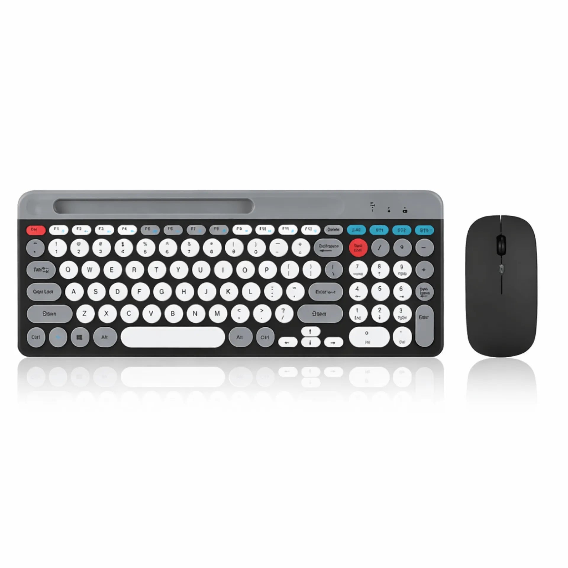Combo De Teclado y Mouse Inalámbricos Recargables Con Bluetooth, Ranura Para Celular y Mouse Silencioso ZYG-806