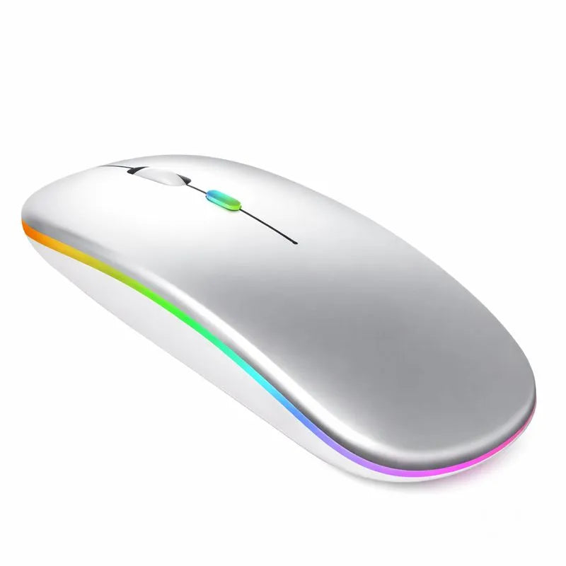 Mouse Inalámbrico Recargable Bluetooth Y USB 2.4G Con Luz RGB Jertech JR3