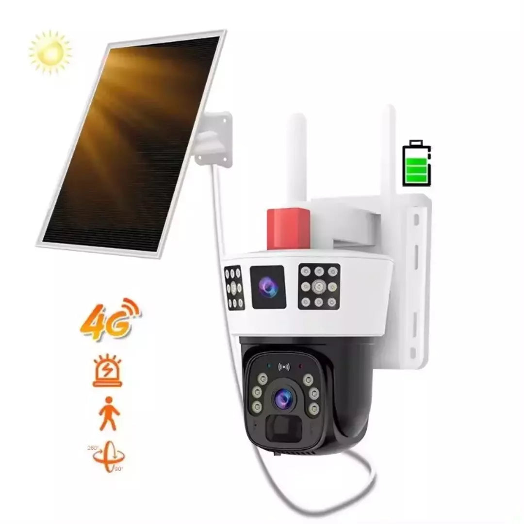 Camara De Seguridad 4G Sim Card Con Panel Ideal Para Exterior 3004-4G