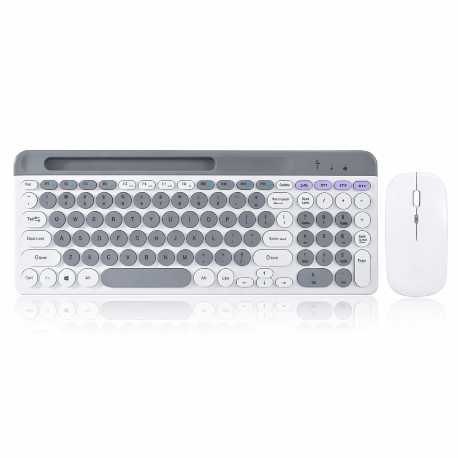 Combo De Teclado y Mouse Inalámbricos Recargables Con Bluetooth, Ranura Para Celular y Mouse Silencioso ZYG-806