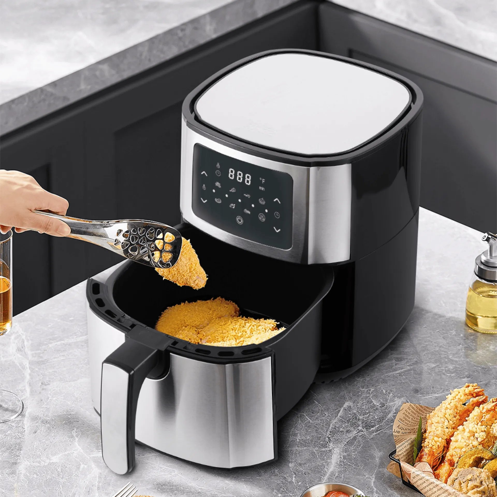 Freidora De Aire Winning Star 5.5L Con Panel Táctil Digital y Sistema De Protección Contra Sobrecalentamiento ST-2041