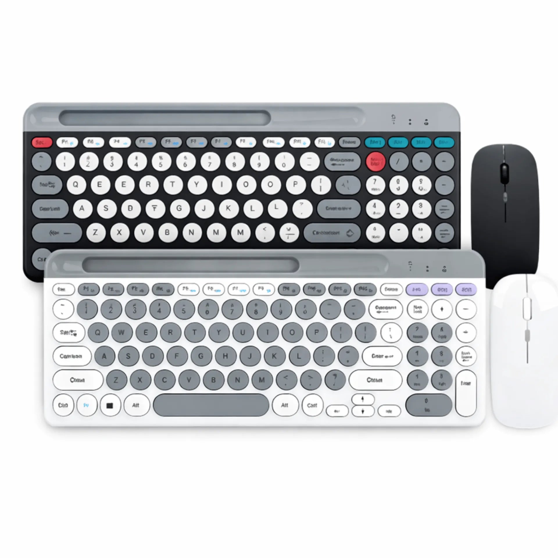 Combo De Teclado y Mouse Inalámbricos Recargables Con Bluetooth, Ranura Para Celular y Mouse Silencioso ZYG-806