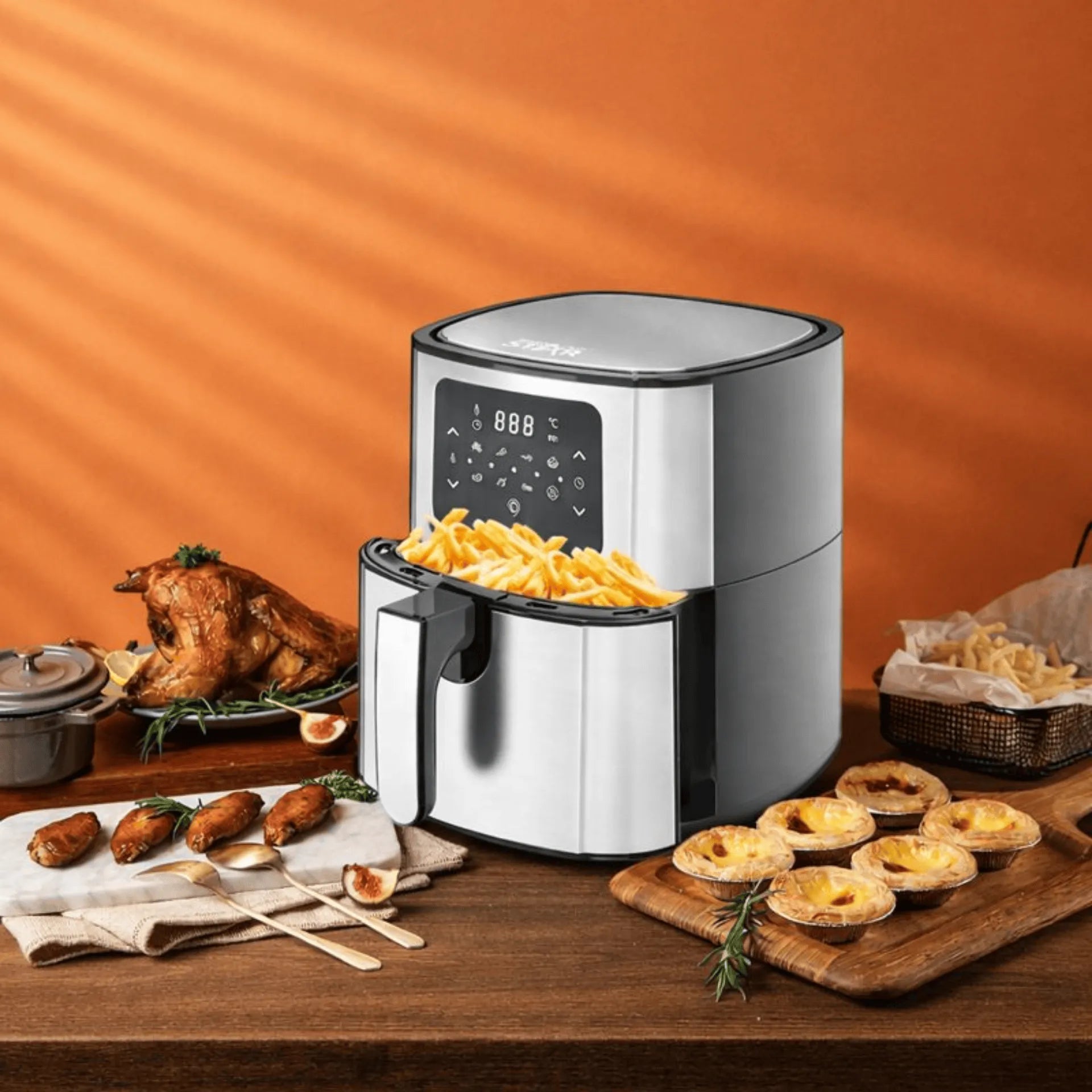 Freidora De Aire Winning Star 5.5L Con Panel Táctil Digital y Sistema De Protección Contra Sobrecalentamiento ST-2041