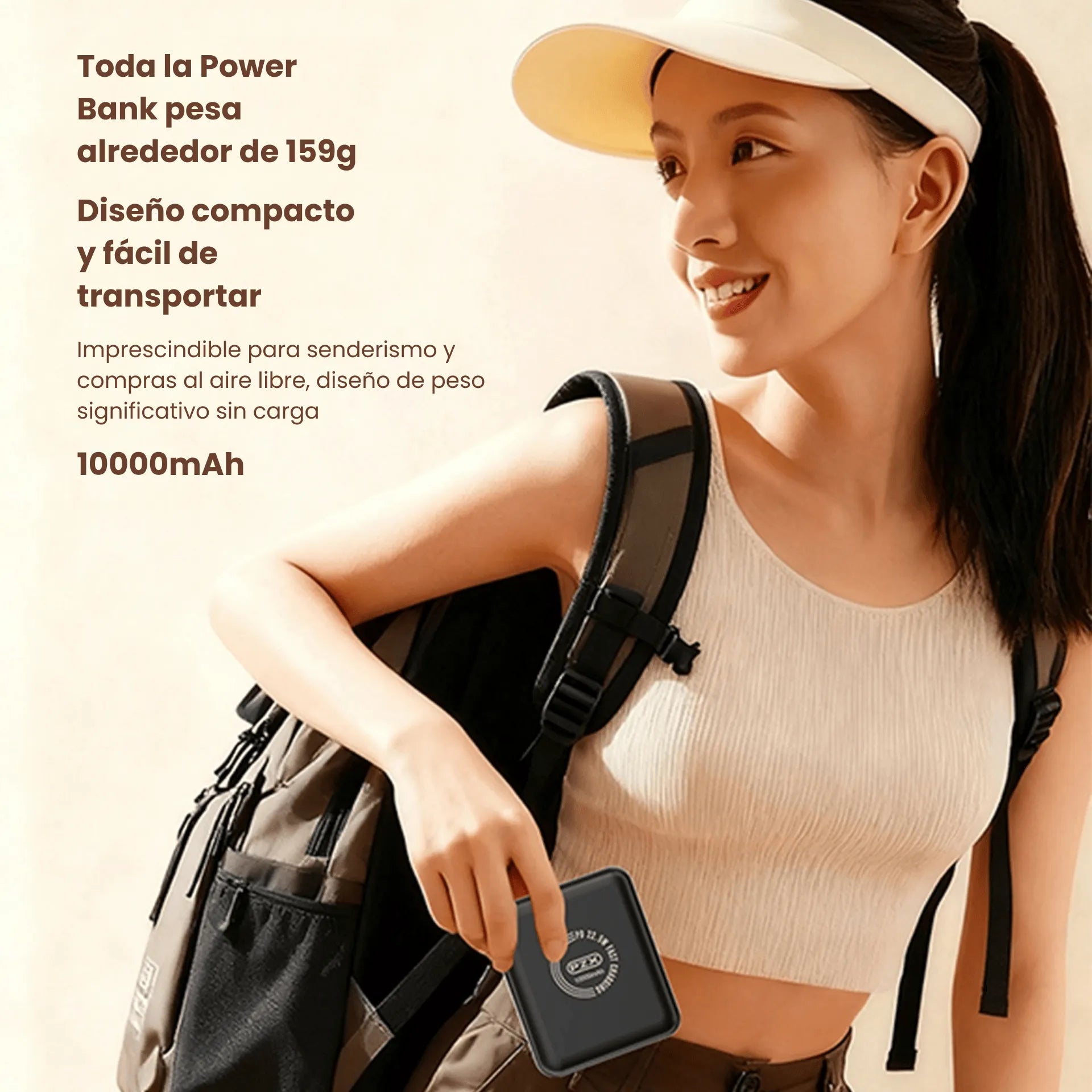 Power Bank 10.000 mAh Carga Rápida 22.5W y Cable Integrado PZX  V11