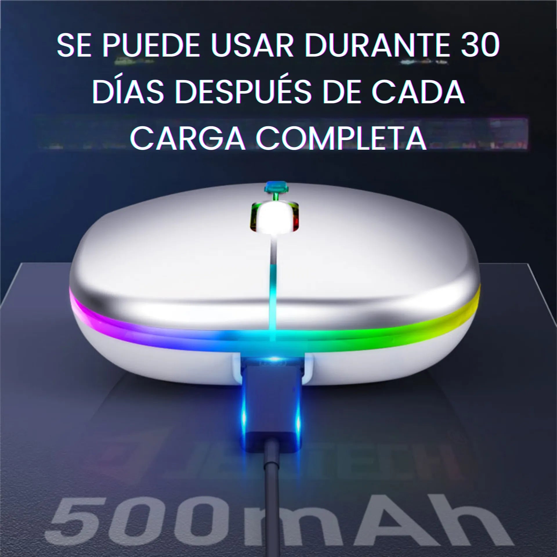 Mouse Inalámbrico Recargable Bluetooth Y USB 2.4G Con Luz RGB Jertech JR3
