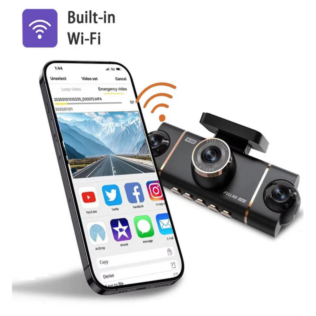 Cámara Para Carro Con Resolucion Full HD y Pantalla de 3" Con 4 Canales De Grabacion A16
