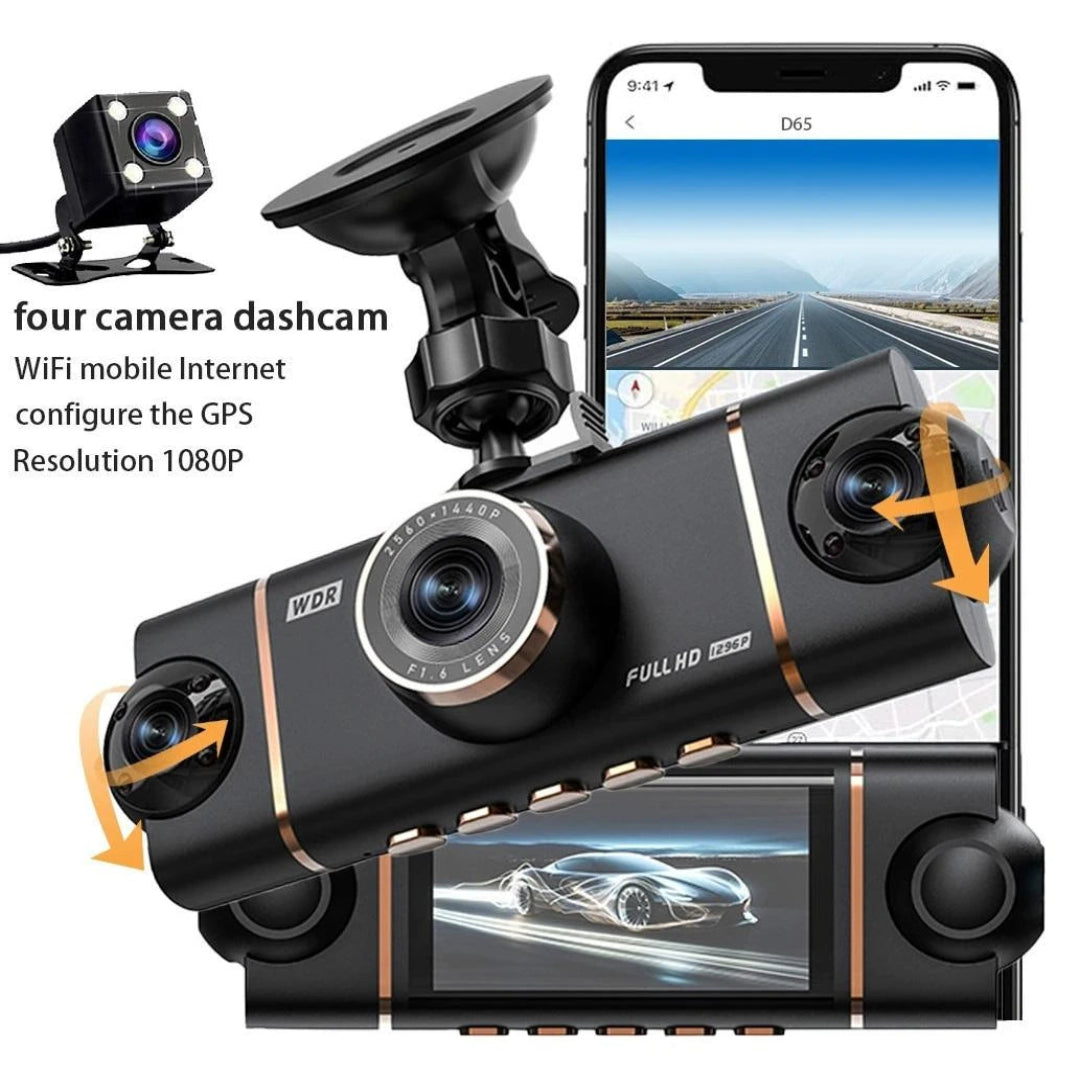 Cámara Para Carro Con Resolucion Full HD y Pantalla de 3" Con 4 Canales De Grabacion A16