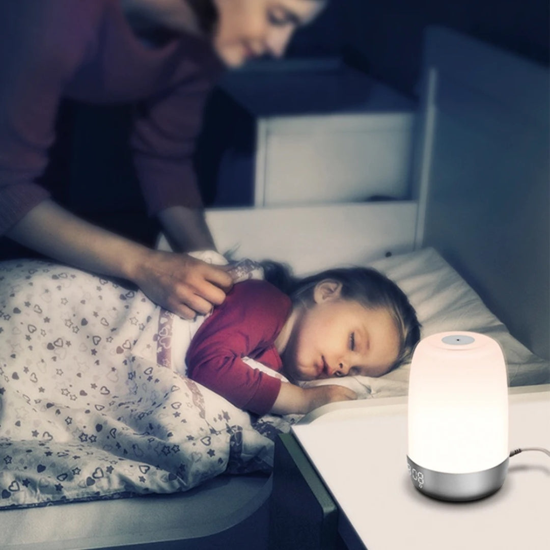Lampara Led Decorativa Con Reloj Despertador Control Táctil A200