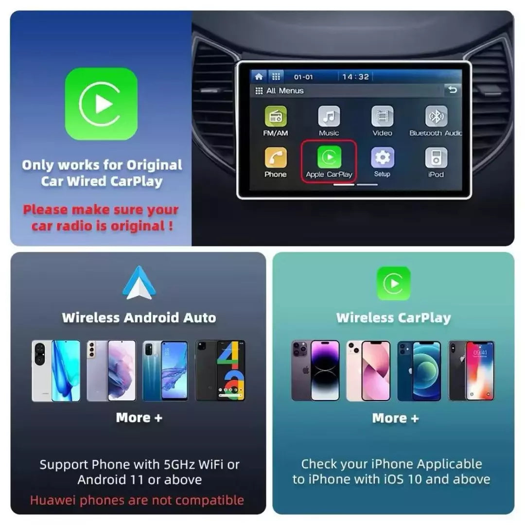 Convertidor de Car Play de Alámbrico a Inalámbrico Para Carro AB05