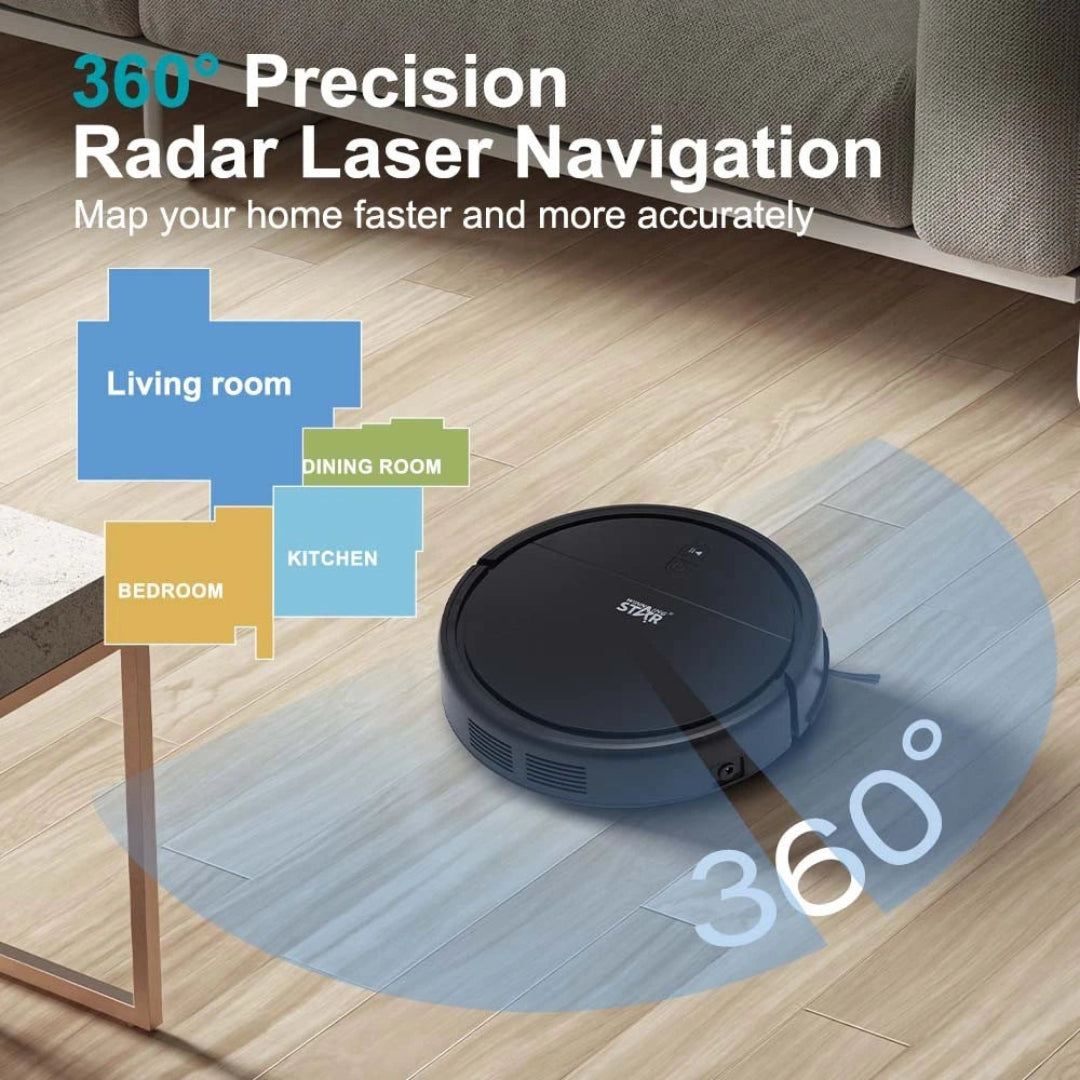 Aspiradora Robótica Inteligente Winning Star 2 En 1 Con Función De Barrido y Limpieza Automática ST-2241