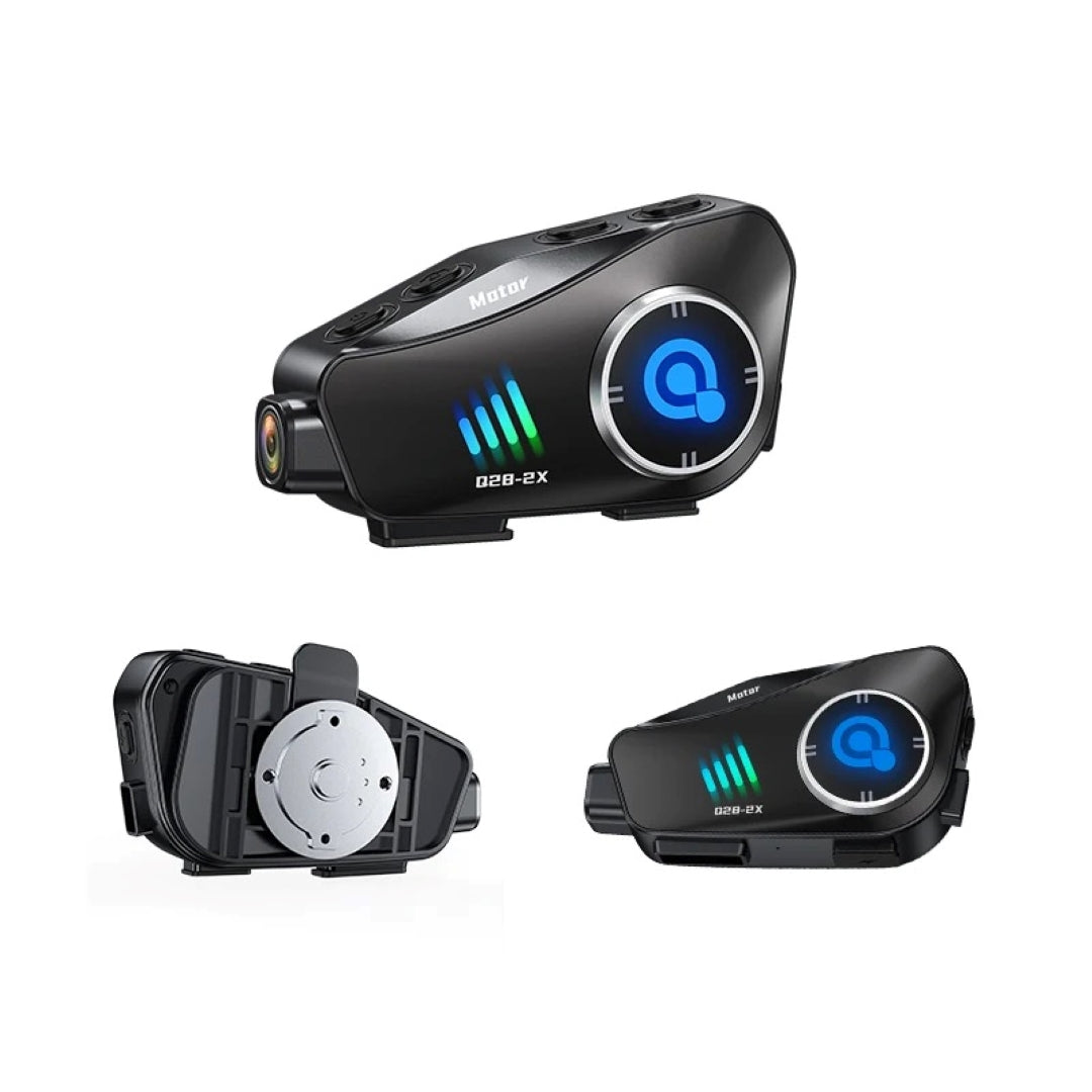 Intercomunicador Para Casco De Moto Con Cámara Q28-2X