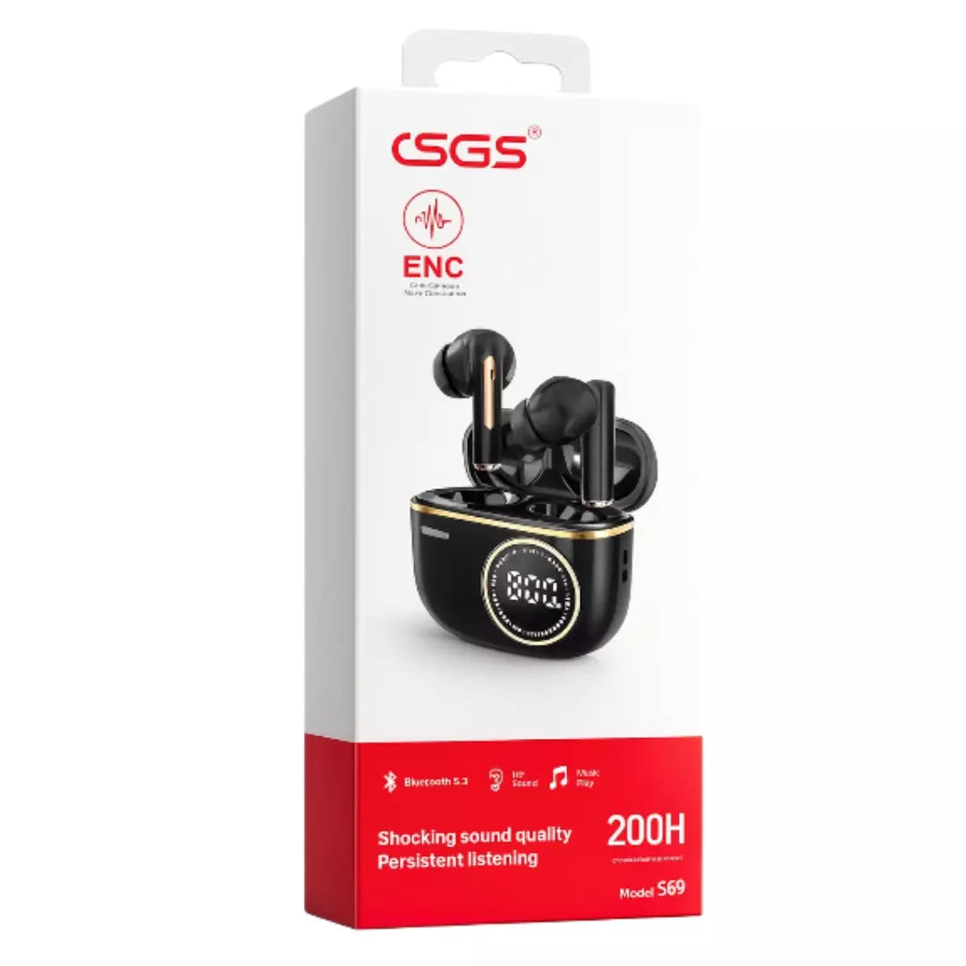 Audífonos SGS Inalámbricos Con Pantalla Indicadora De Batería S69