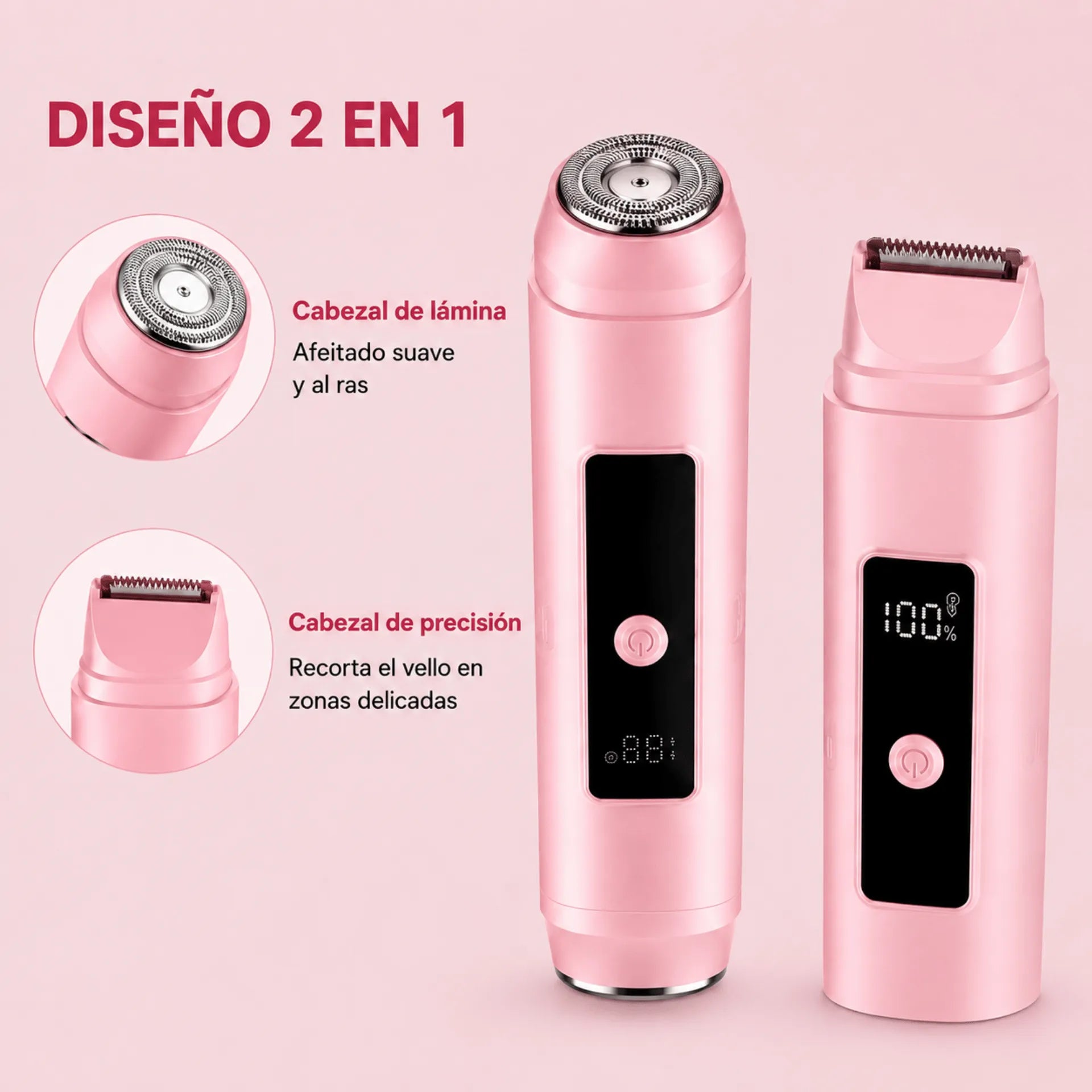Depiladora Eléctrica 2 En 1 Para Mujer Baihuo City Recargable IPX7 MY-7780