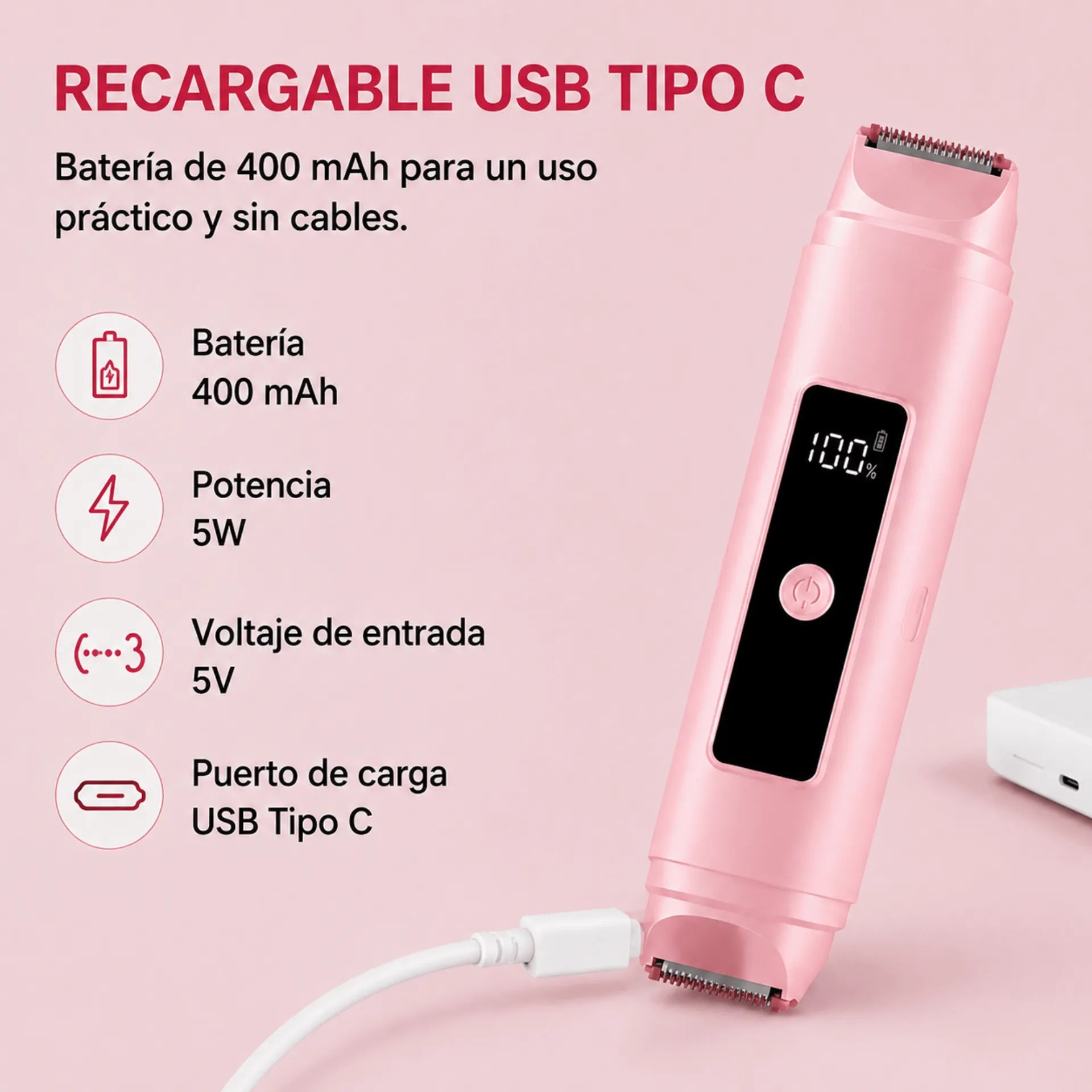 Depiladora Eléctrica 2 En 1 Para Mujer Baihuo City Recargable IPX7 MY-7780