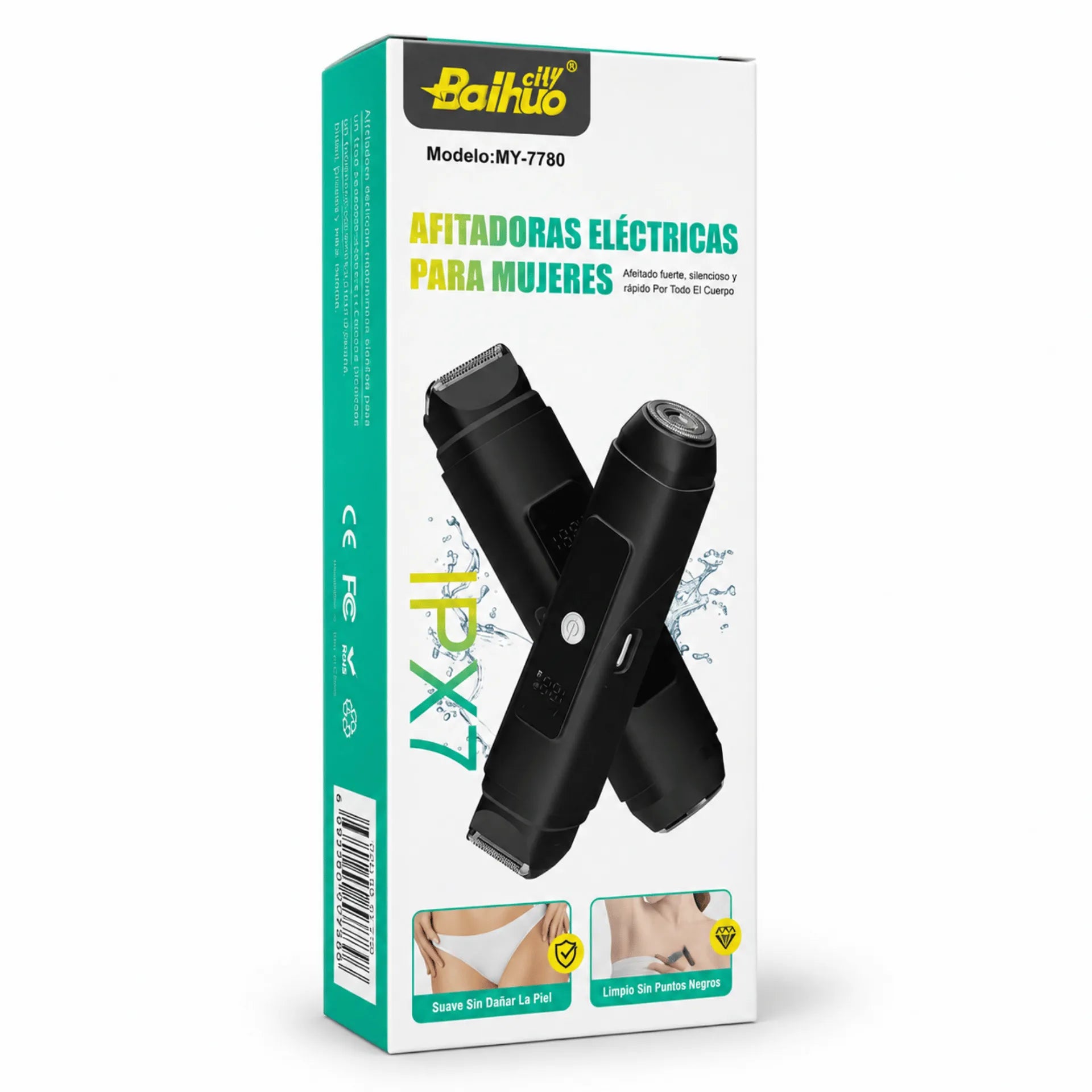 Depiladora Eléctrica 2 En 1 Para Mujer Baihuo City Recargable IPX7 MY-7780