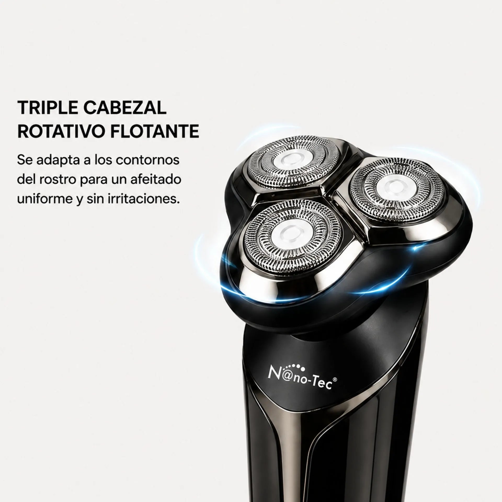 Afeitadora Eléctrica Recargable Nano-Tec De Triple Cabezal Con Pantalla Digital NT-AE671