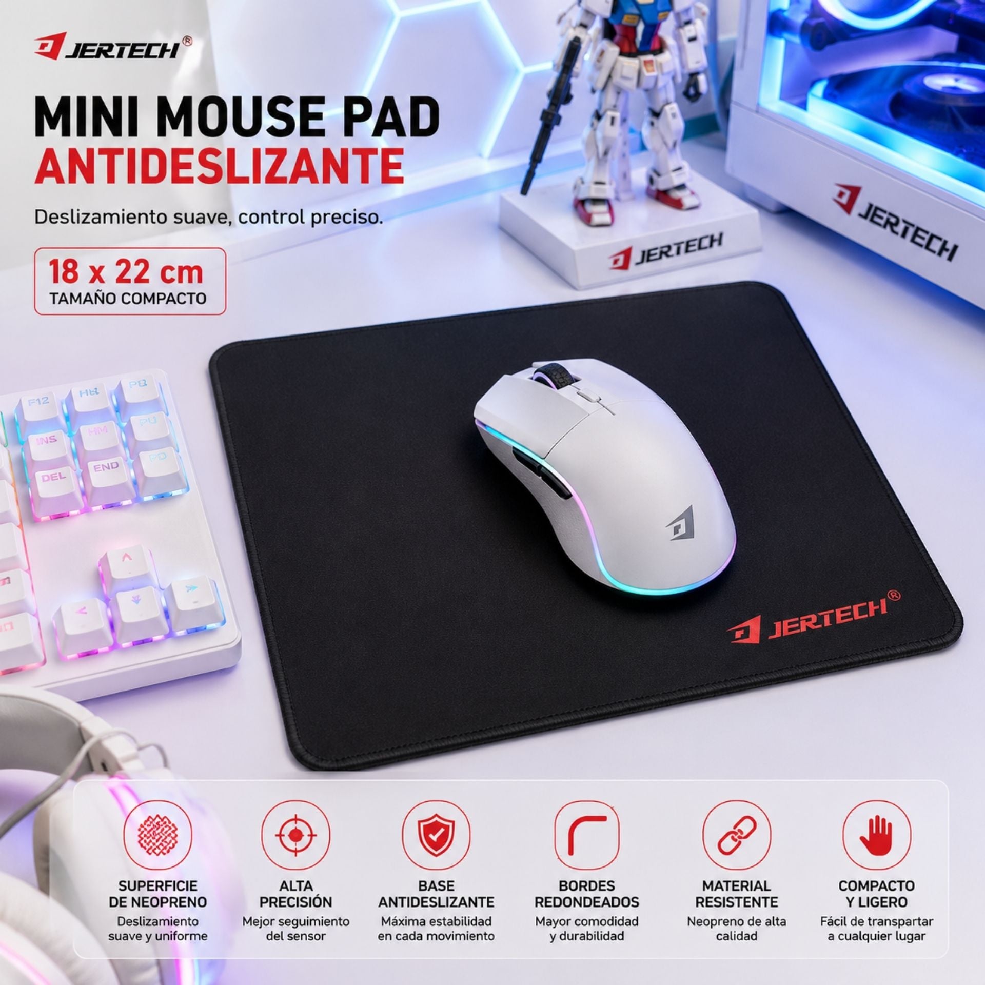 Mini Mouse Pad Antideslizante De Neopreno Jertech
