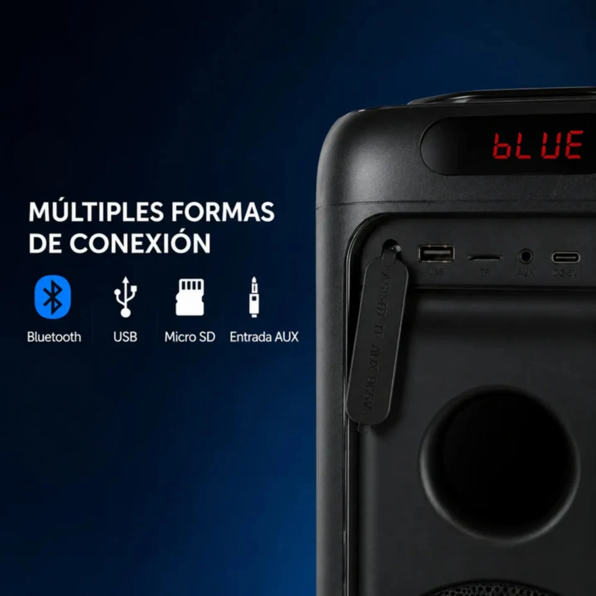Parlante Cabina Bluetooth 8 Pulgadas Recargable Con Luces RGB Y Micrófonos Brodu BTS-2102