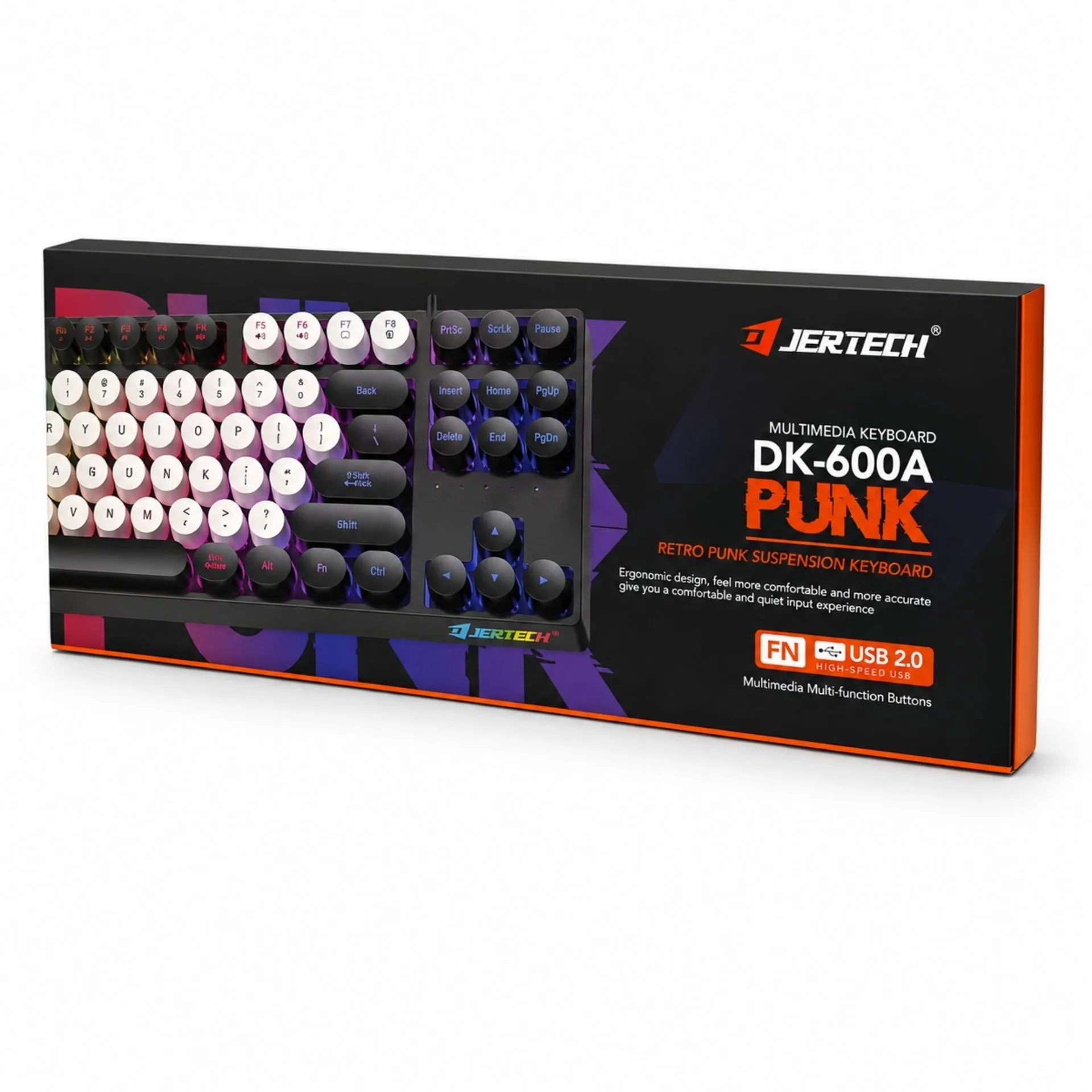 Teclado Alámbrico Retroiluminado QWERTY Jertech DK600