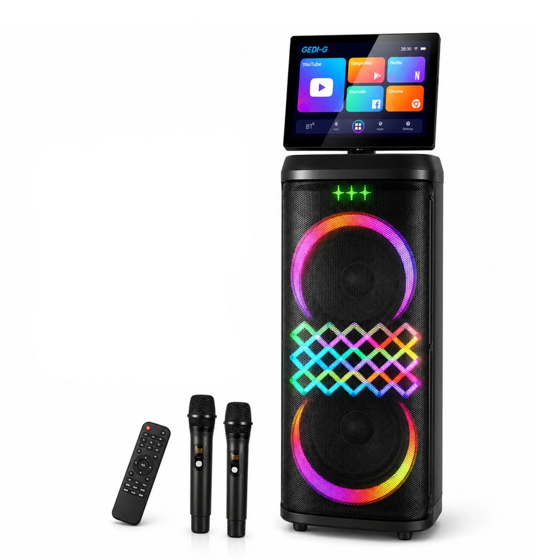 Parlante Torre Android Bluetooth Doble Bocina 10 Pulgadas Con Pantalla Táctil GD-1425