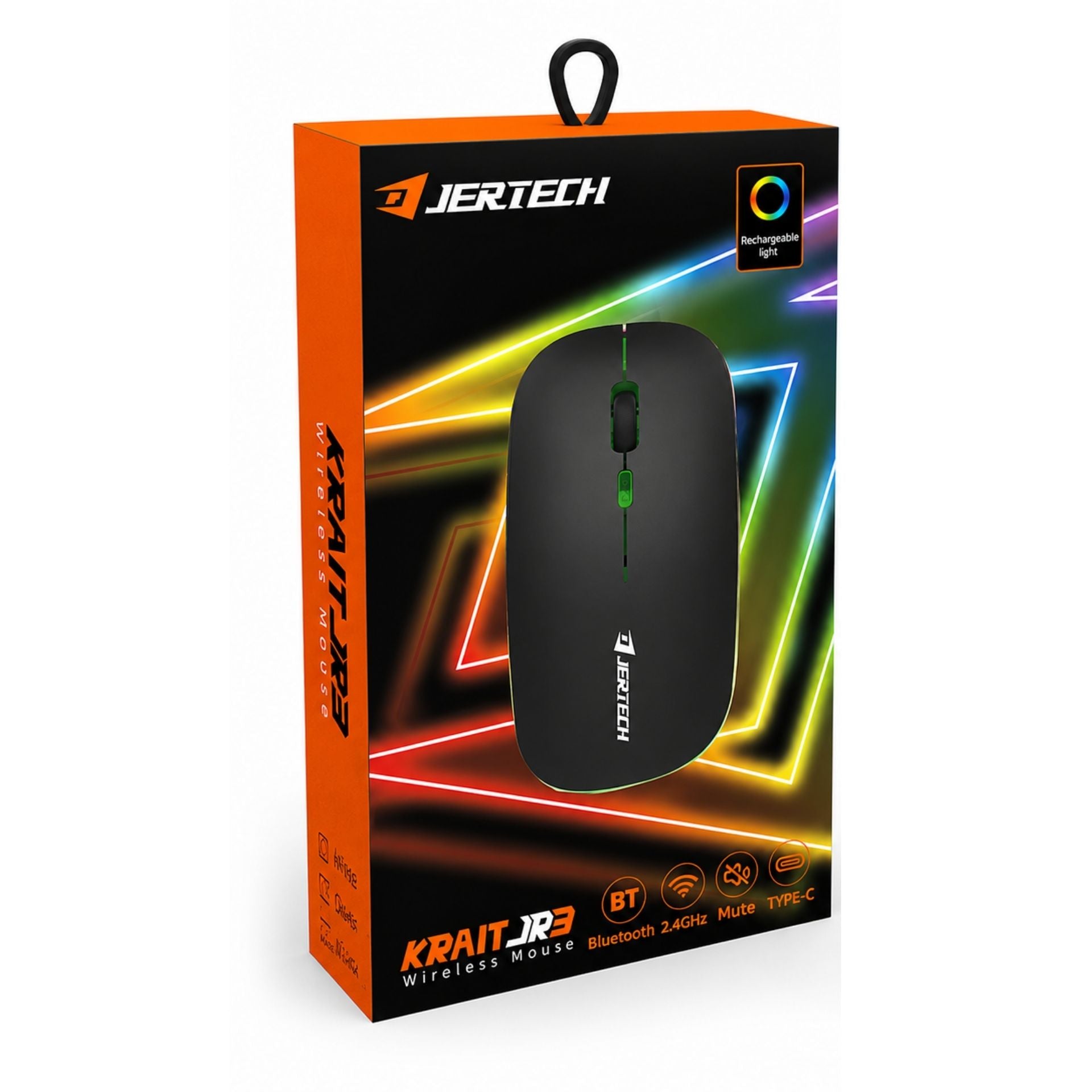 Mouse Inalámbrico Recargable Bluetooth Y USB 2.4G Con Luz RGB Jertech JR3