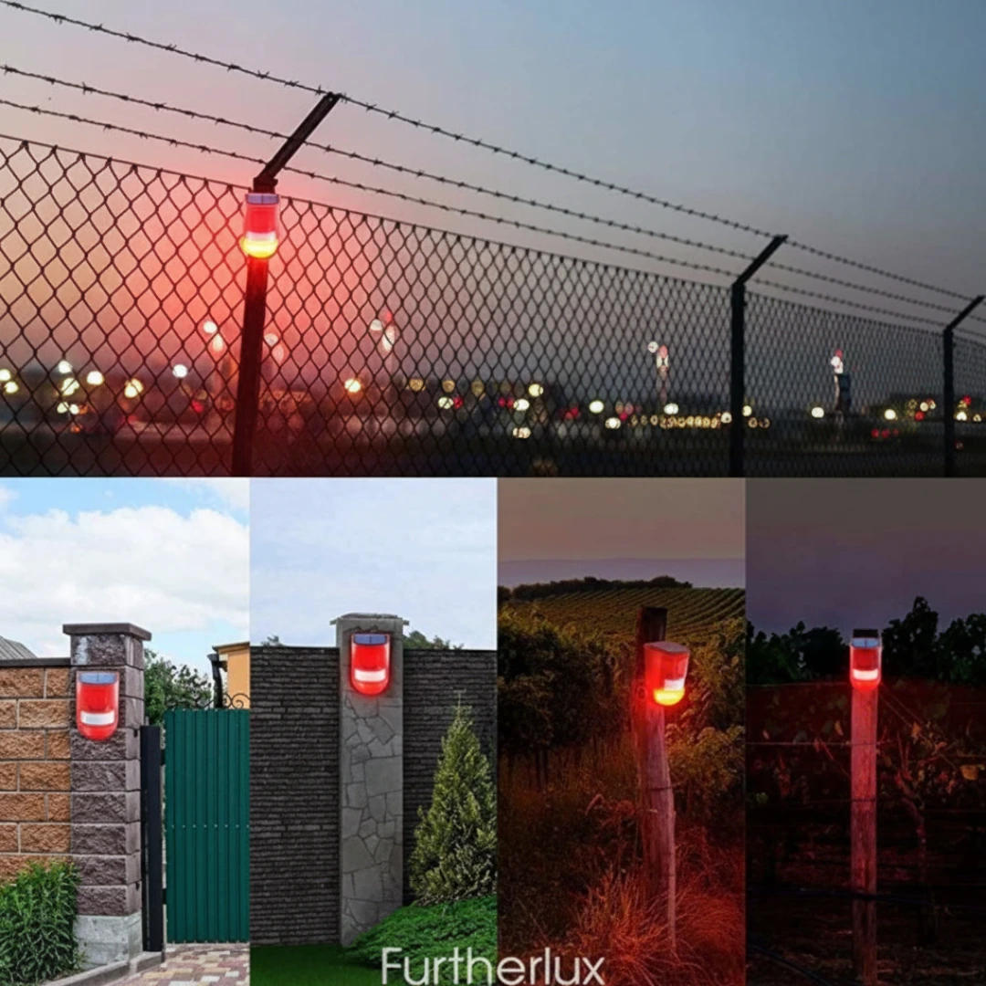 Alarma Solar Recargable Con Sensor De Movimiento Sirena 129dB Y Luz LED Resistente IP65 Baihuo City MY-7144