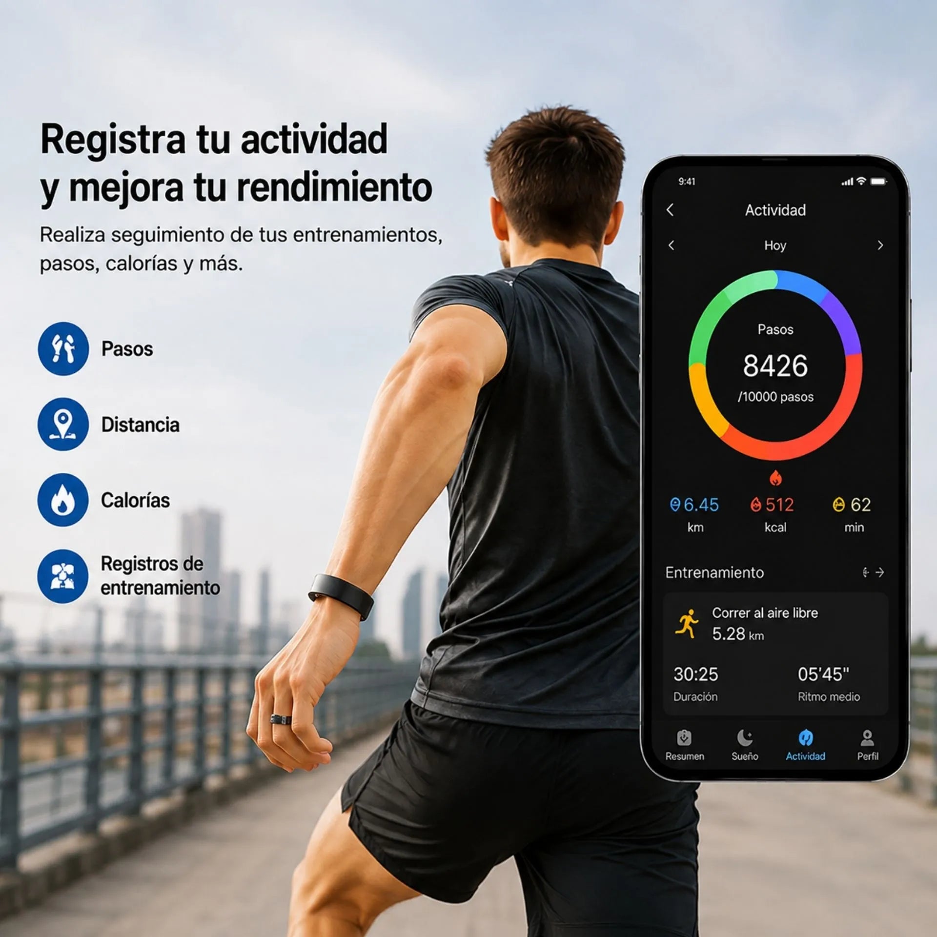 Anillo Inteligente Para Salud Y Actividad Física Con Estuche De Carga SGS SSR10