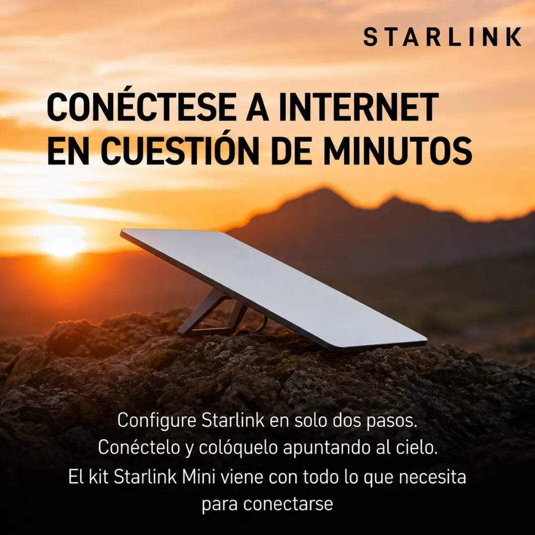 Antena De Internet Satelital Starlink Mini Con Wifi Dual Band Y Cobertura Hasta 112m²