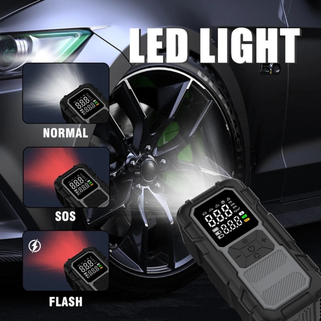 Arrancador De Batería 12V Con Compresor De Aire Y Power Bank Para Vehículos CZK-DH01C