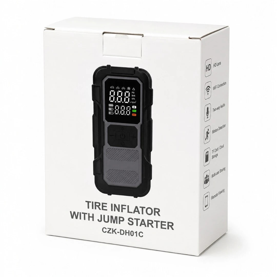 Arrancador De Batería 12V Con Compresor De Aire Y Power Bank Para Vehículos CZK-DH01C