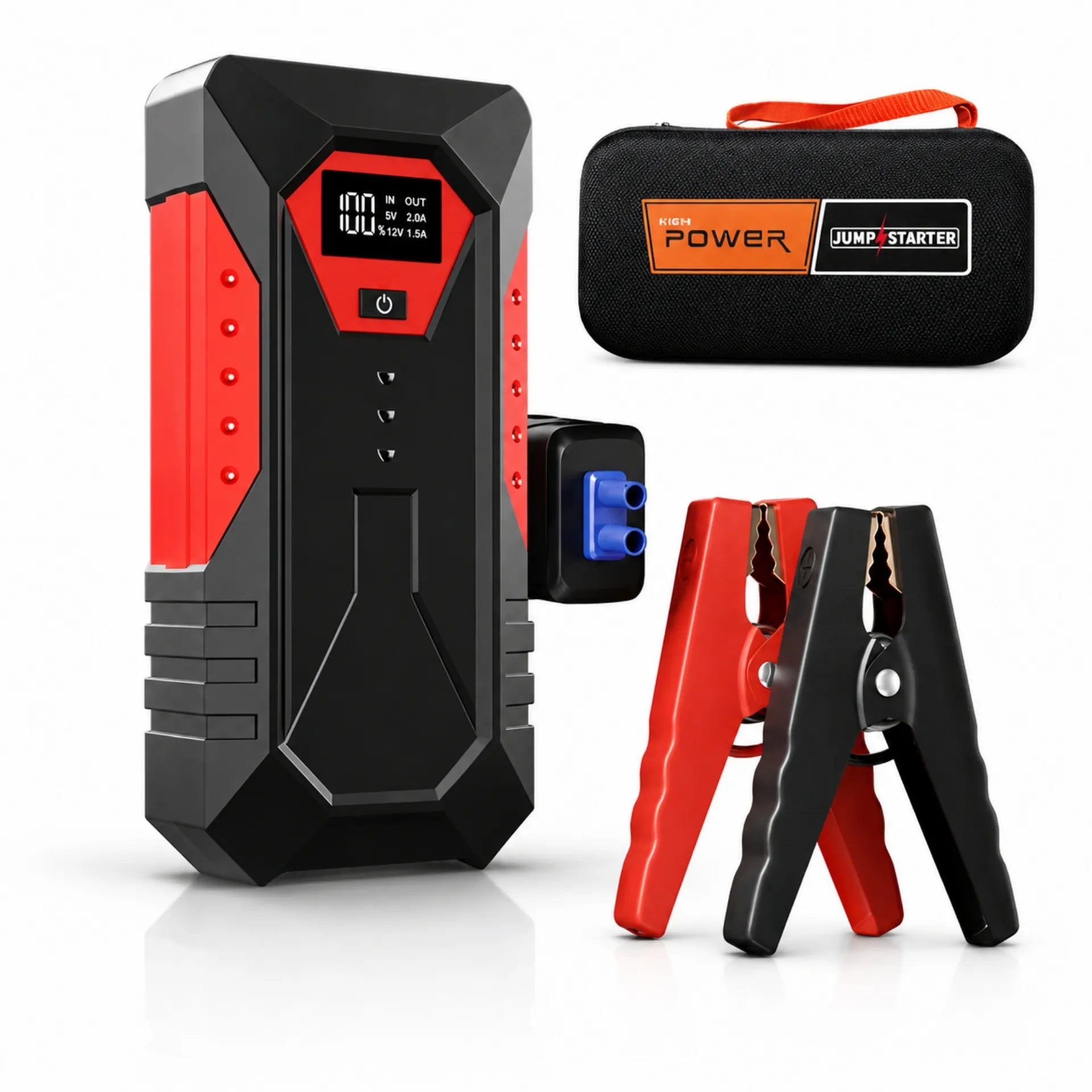 Kit Arrancador De Batería 12V Para Carro Y Moto Con Power Bank Y Linterna LED M33