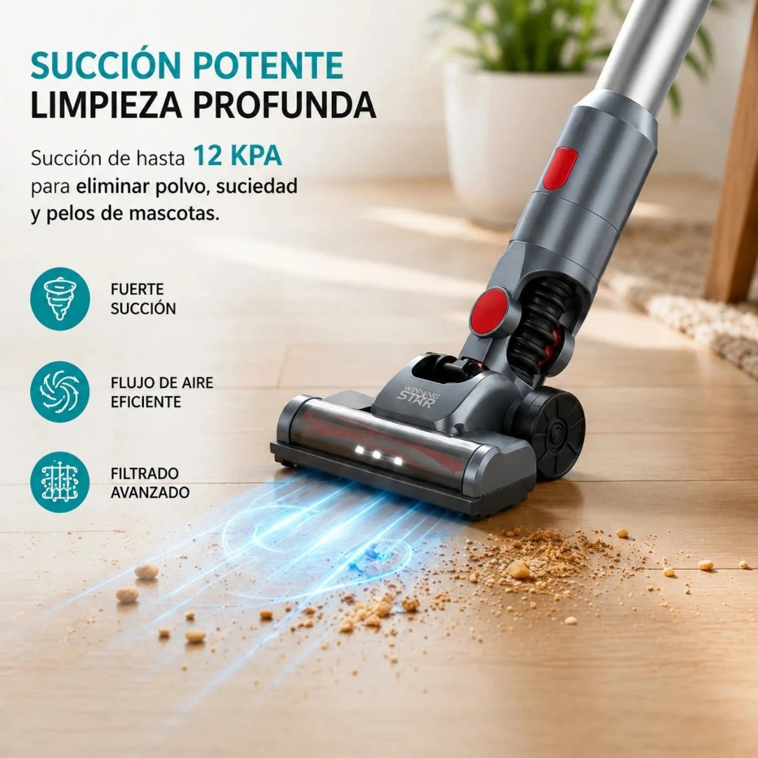 Aspiradora Inalámbrica Portátil Winning Star 140W Con 3 Boquillas ST-5043