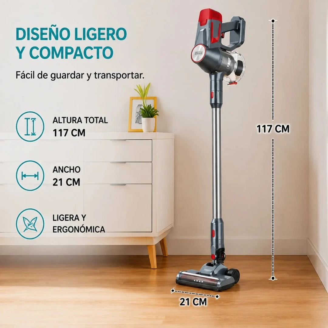 Aspiradora Inalámbrica Portátil Winning Star 140W Con 3 Boquillas ST-5043