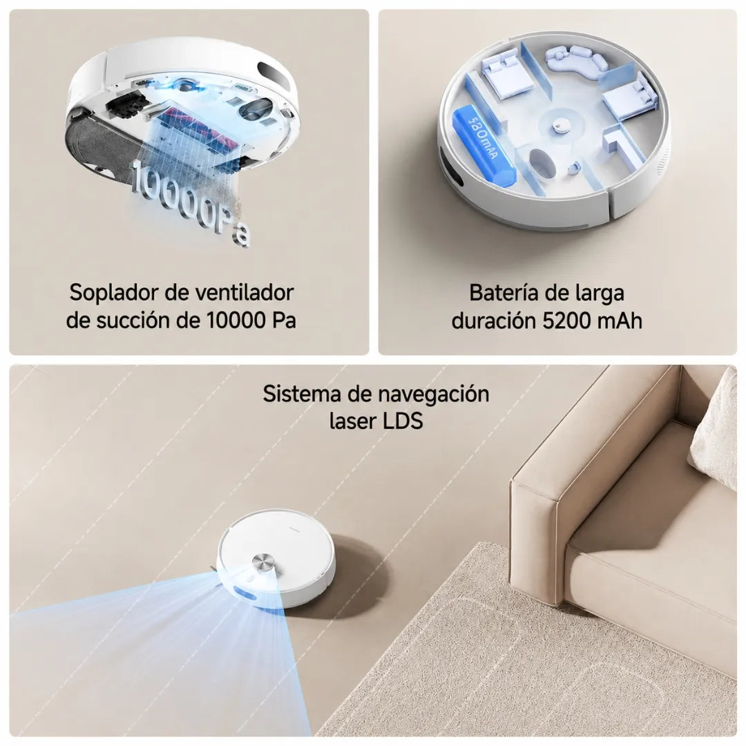 Aspiradora Robot Xiaomi Vacuum S40 Con Navegación Láser Y Potencia De Succión 10000Pa BHR0847US