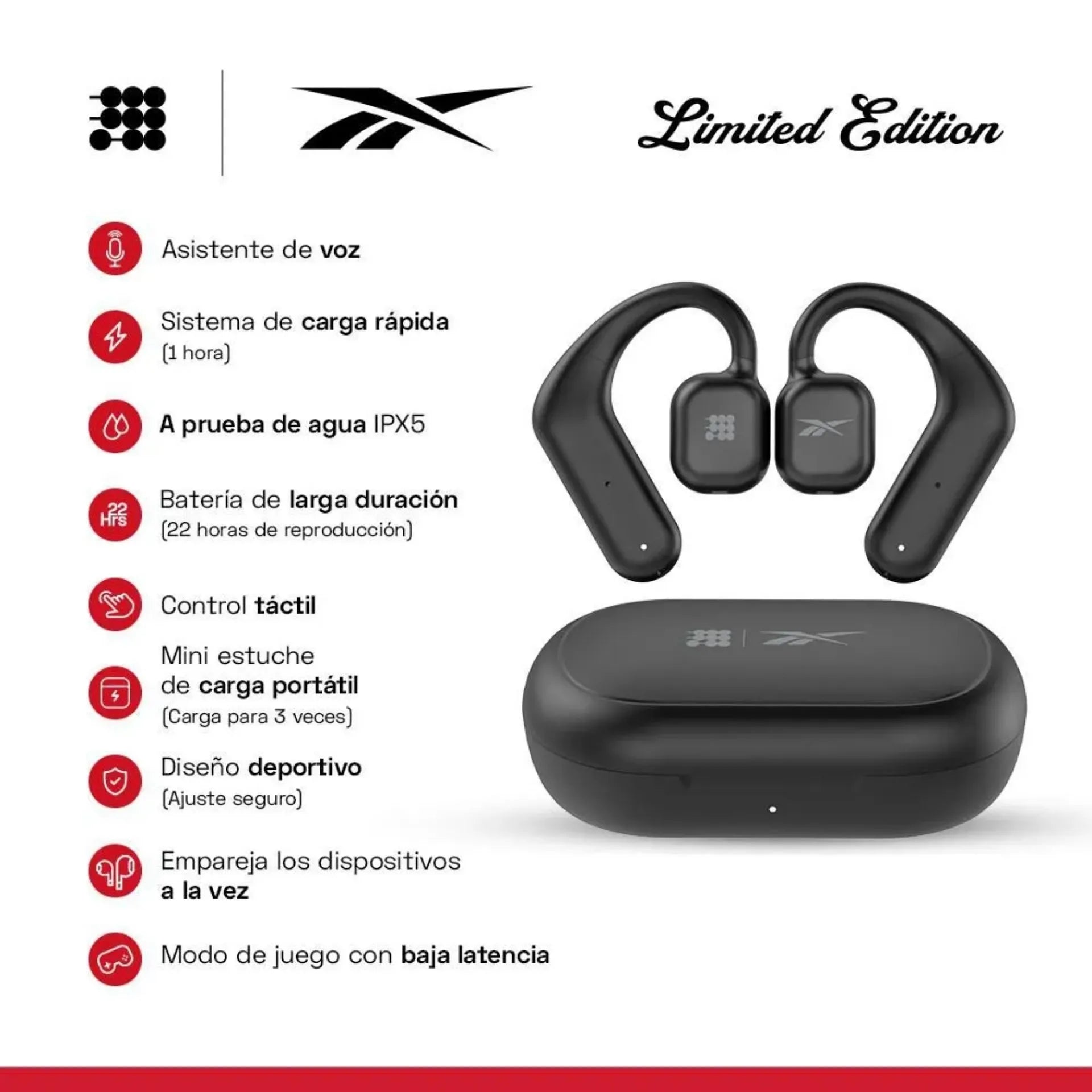 Audífonos Bluetooth Open Ear Cubitt X Reebok Limited Edition CTRKE