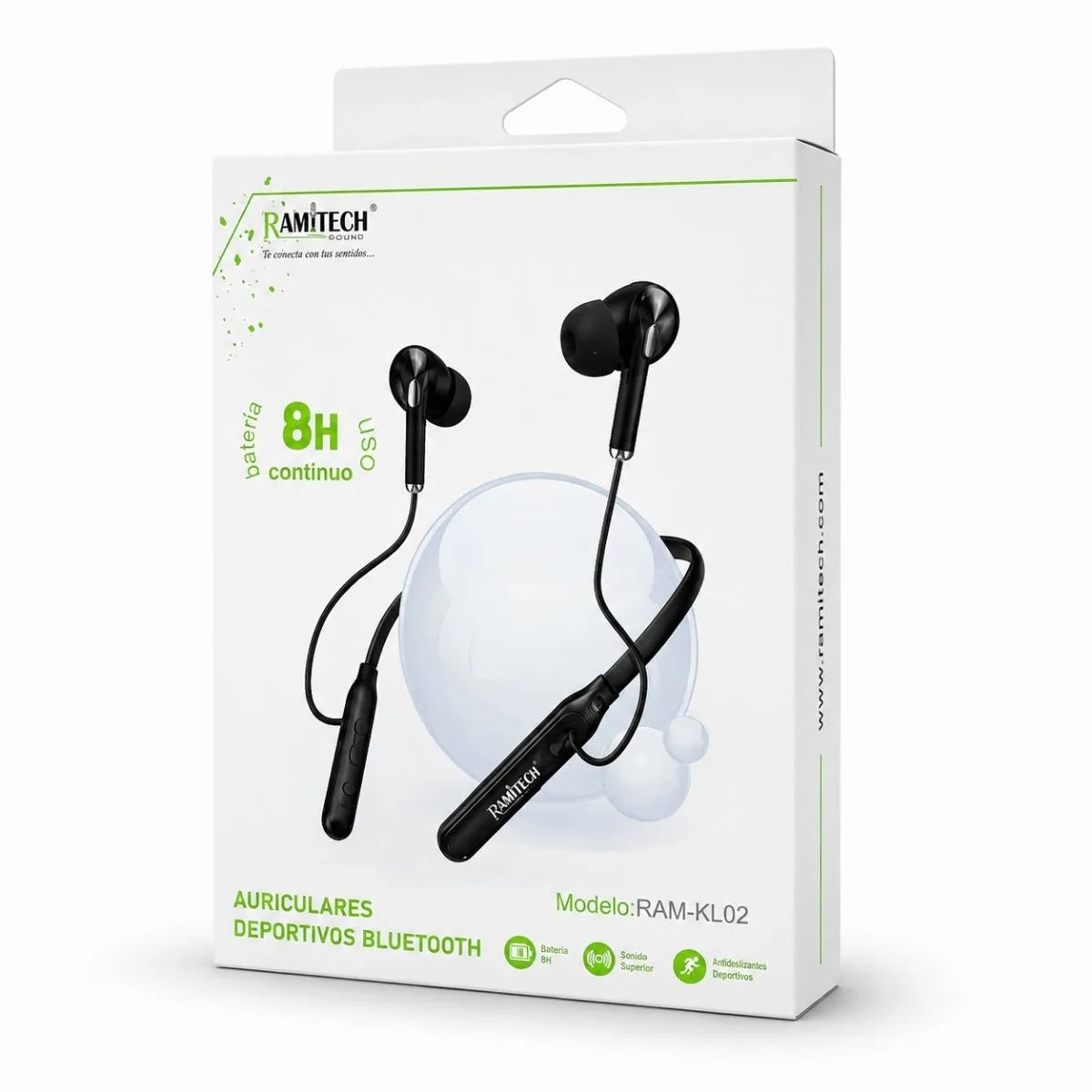 Audífonos Deportivos Inalámbricos Bluetooth 5.0 Con Súper Bajo Ramitech RAM-KL02