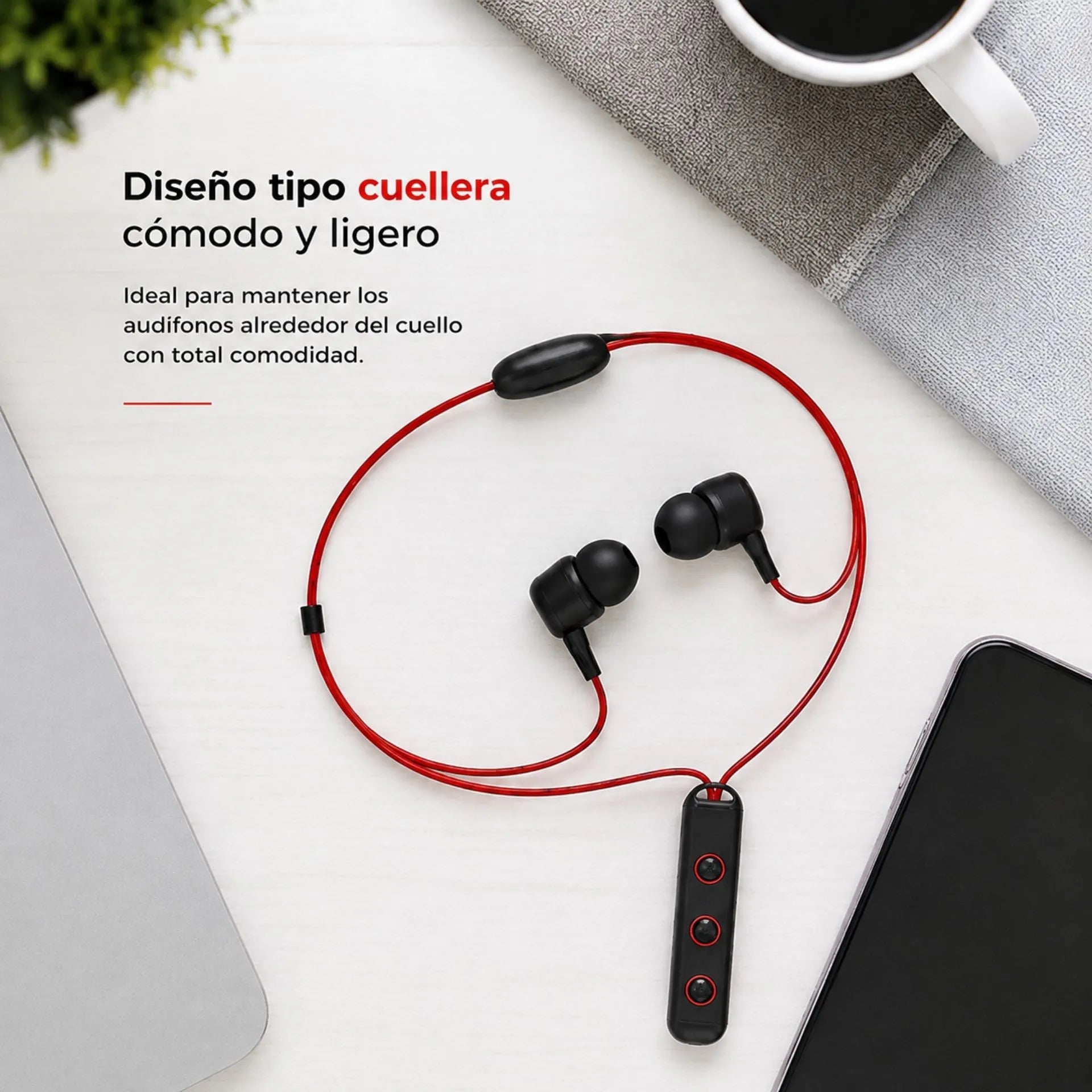 Audífonos Cuellera Inalámbricos Bluetooth Con Broche Magnético SGS-333