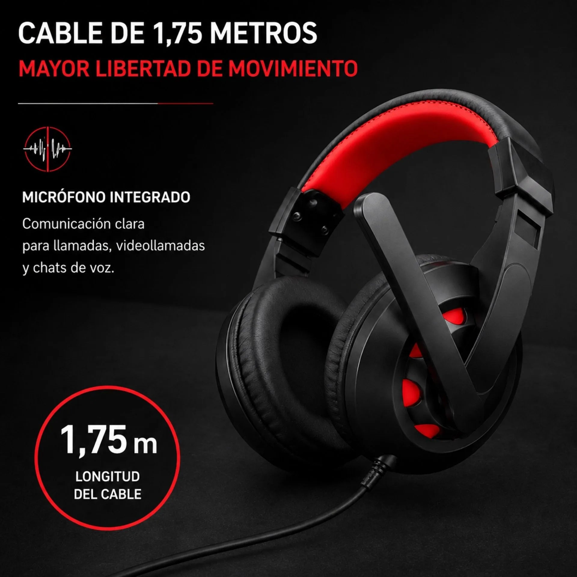 Audífonos Diadema Para PC Alámbrica Con Micrófono RAMITECH RAM-A65