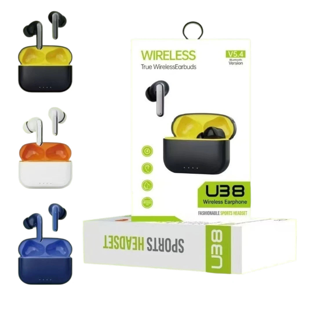 Audífonos Inalámbricos Bluetooth 5.4 Recargables Con Control Táctil U38
