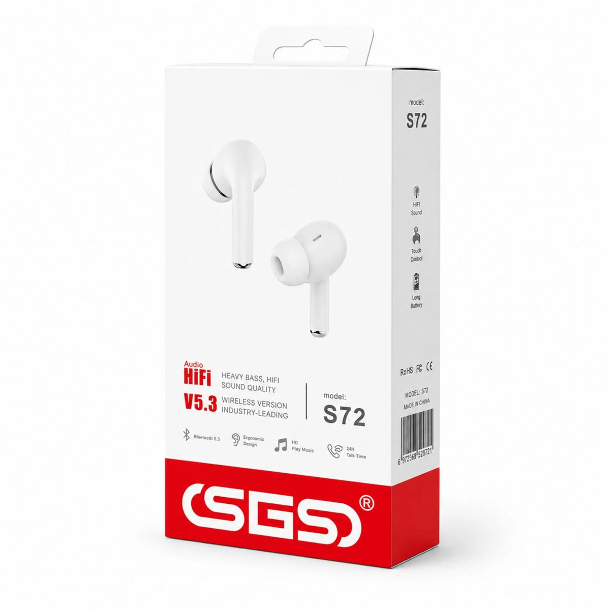Audífonos Inalámbricos Bluetooth 5.3 HiFi Con Estuche De Carga SGS S72