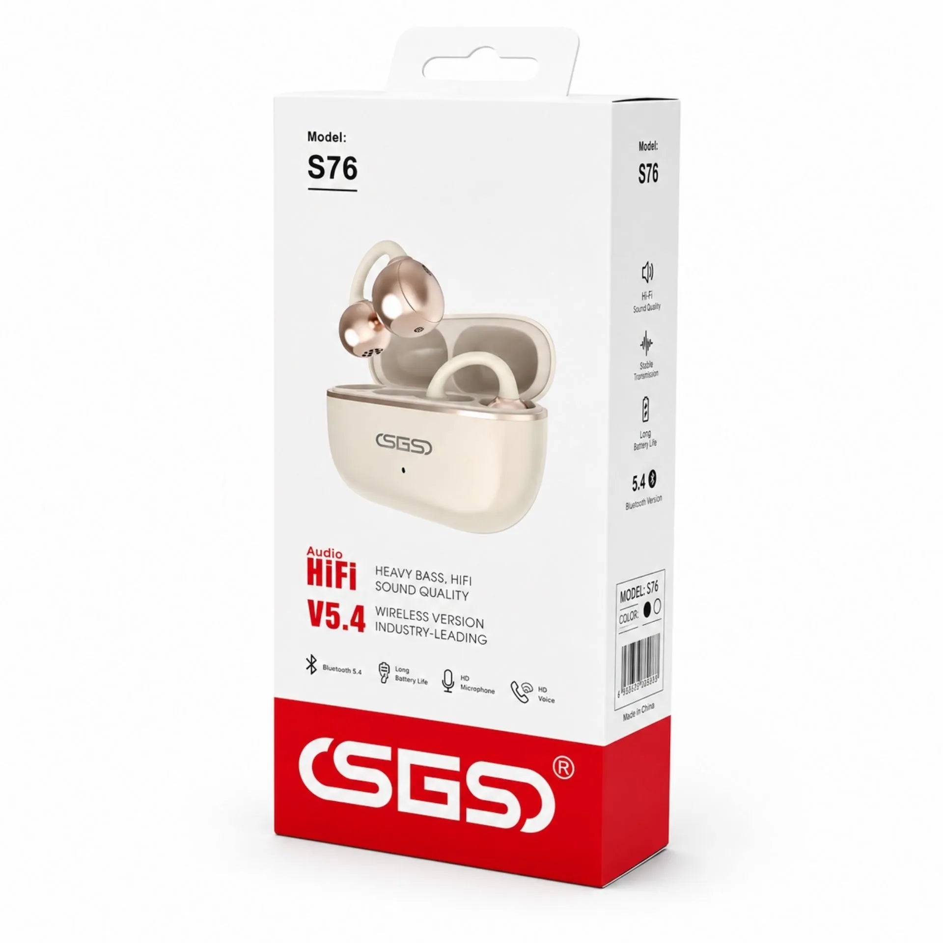 Audífonos Deportivos Inalámbricos Bluetooth 5.4 Con Estuche De Carga SGS S76 B2B