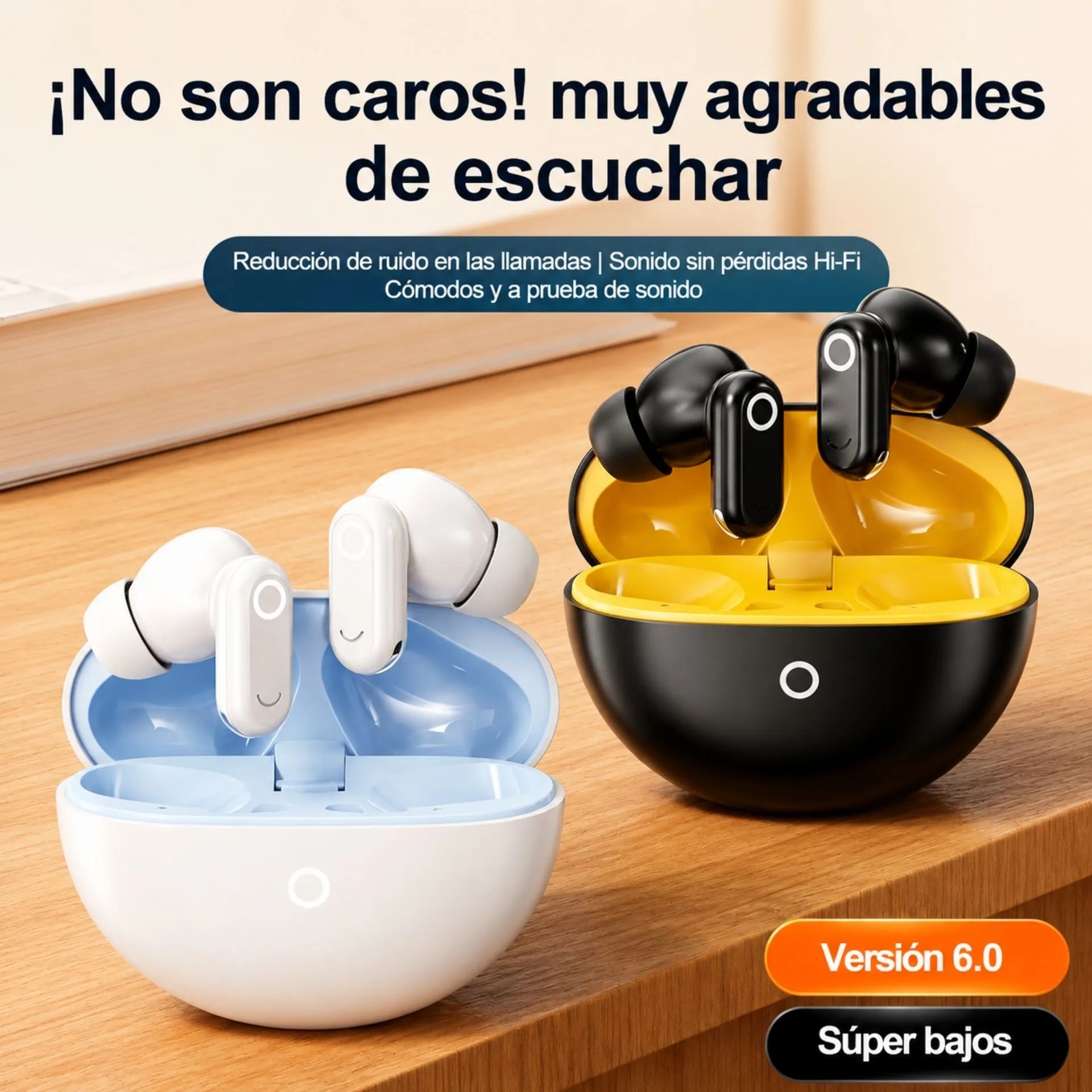 Audífonos Inalámbricos Bluetooth 6.0 Estuche de Carga y Control Táctil KC-T11