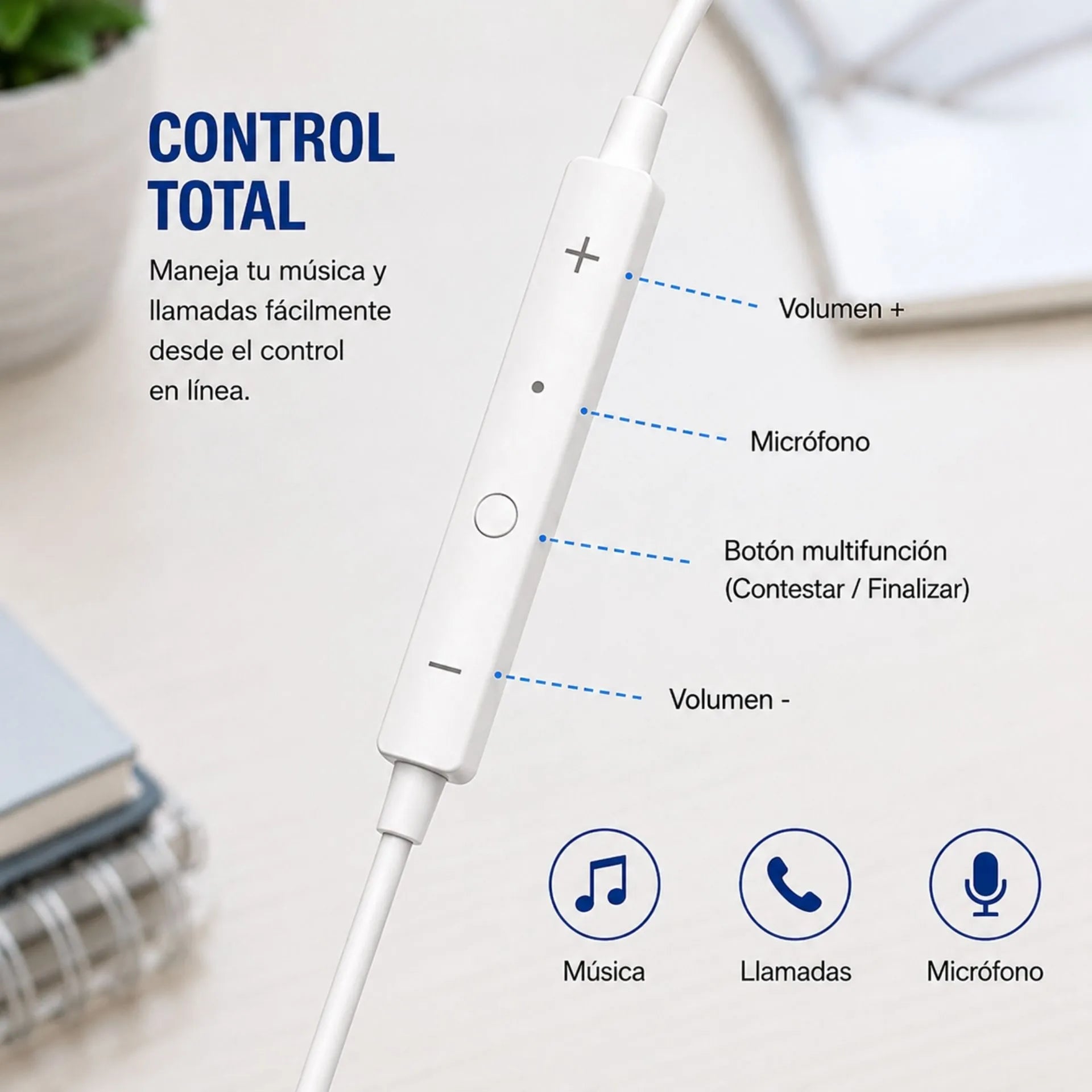 Audífonos Alámbricos Con Micrófono, Control De Volumen Y Jack 3.5 mm PZX 1525